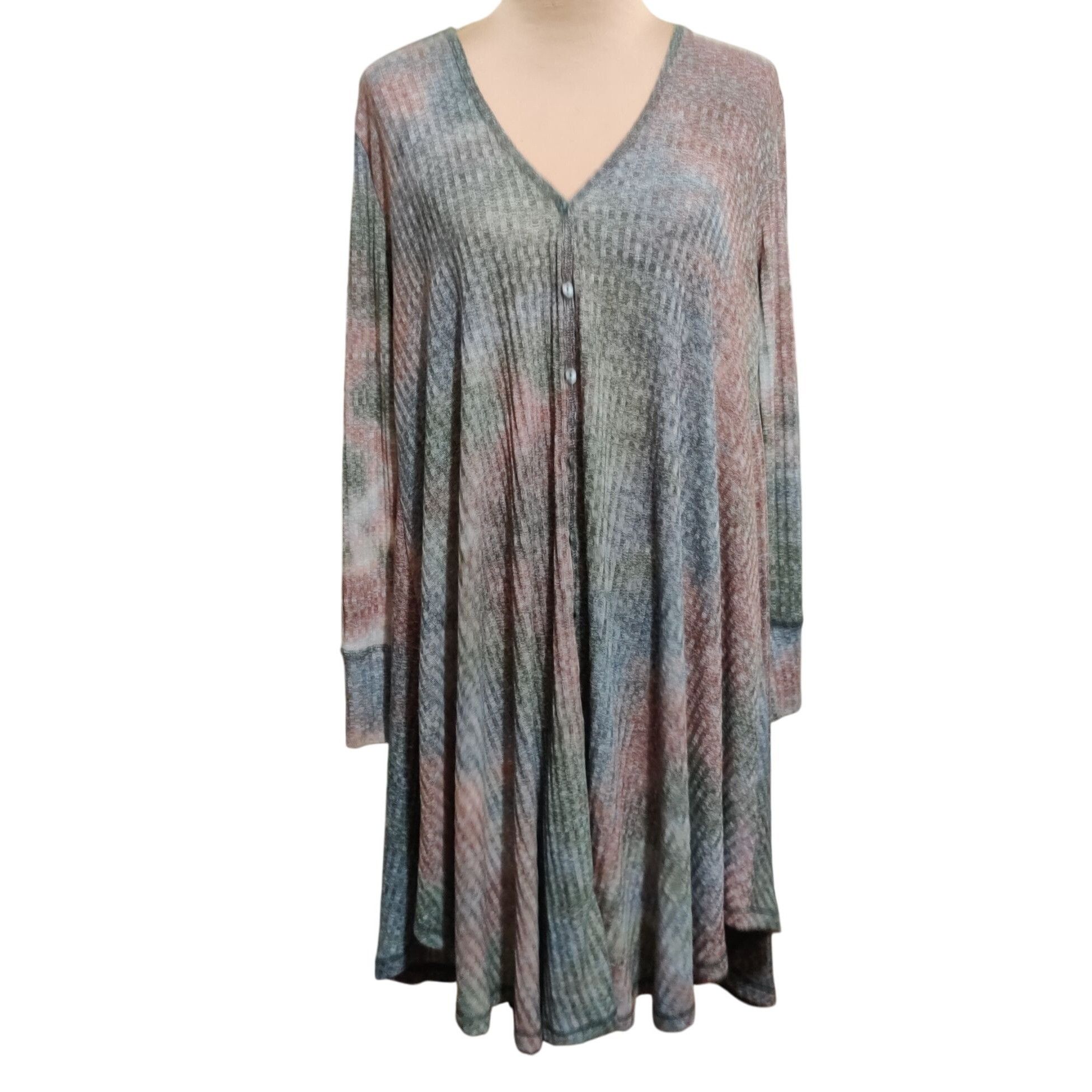 Other Very J S Oversized Tie Dye Ribbed Knit Midi Tunic Dress Butt Size S / US 4 / IT 40 - 1 Thumbnail