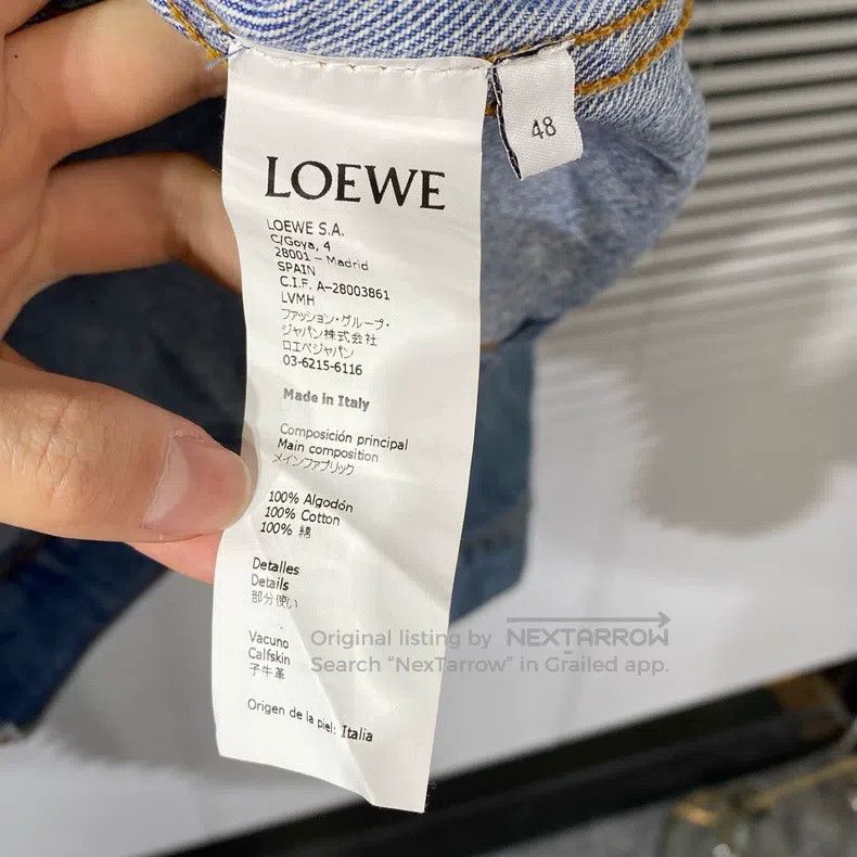Loewe Loewe Denim Jacket Blue with Leather Logo Size US M / EU 48-50 / 2 - 7 Thumbnail