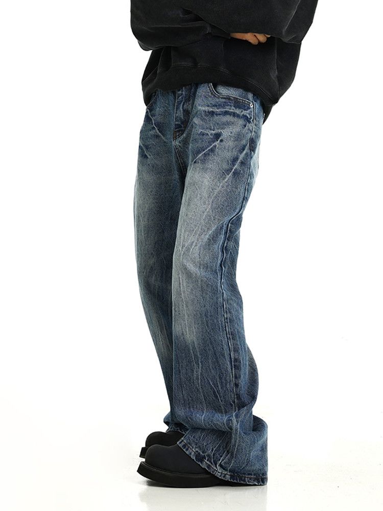 Jean × Vintage Wrinkled Baggy Jeans Cleanfit Cracked Distressed Size US 30 / EU 46 - 5 Thumbnail