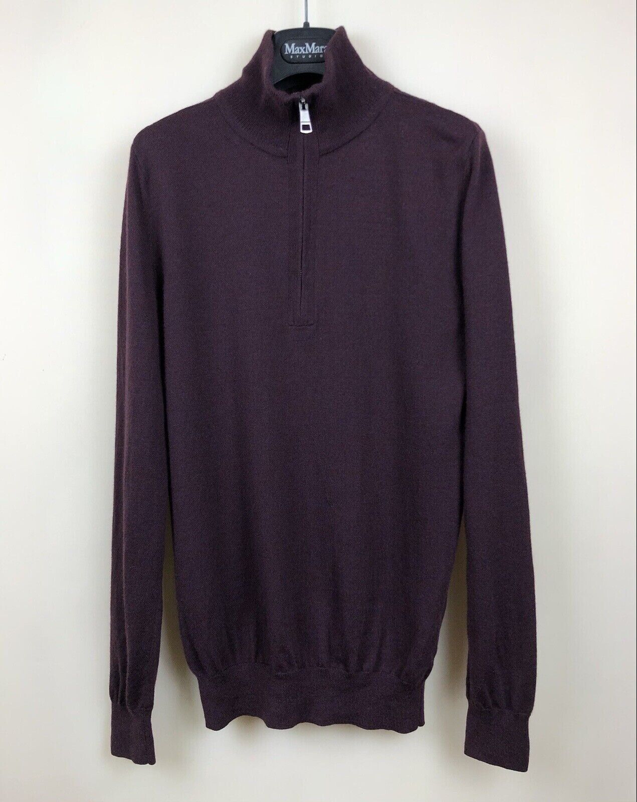 Burberry BURBERRY BRIT SWEATER PULLOVER 1/4 ZIP MERINO WOOL MENS Size US M / EU 48-50 / 2 - 8 Thumbnail