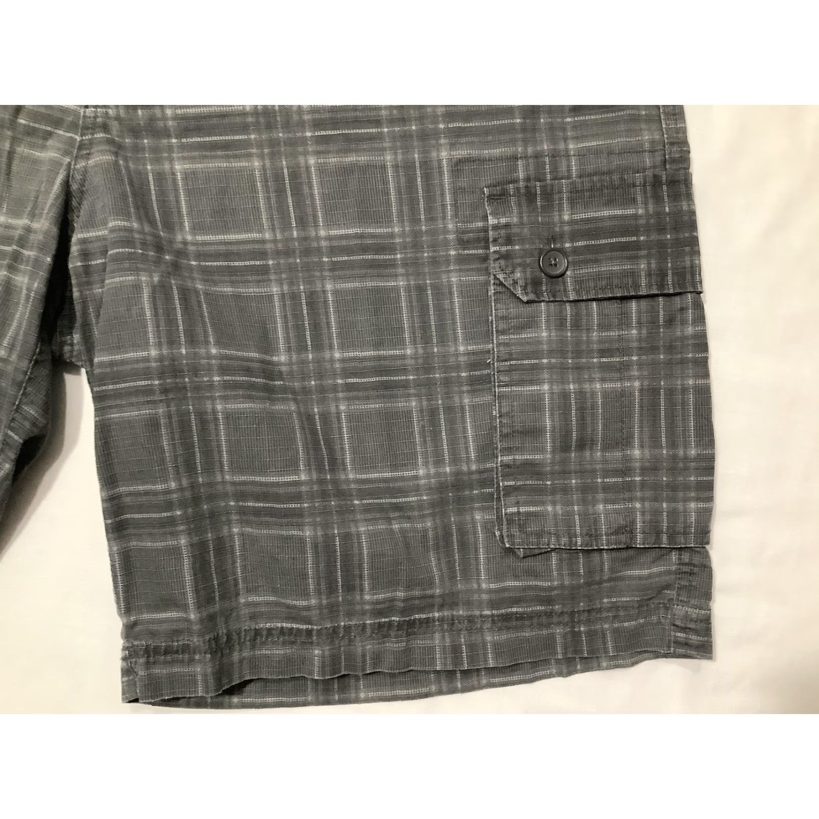 Vintage True Nation Cargo Shorts Mens 46 Gray Plaid Cotton Lightweight Pockets Casual Size US 30 / EU 46 - 3 Thumbnail