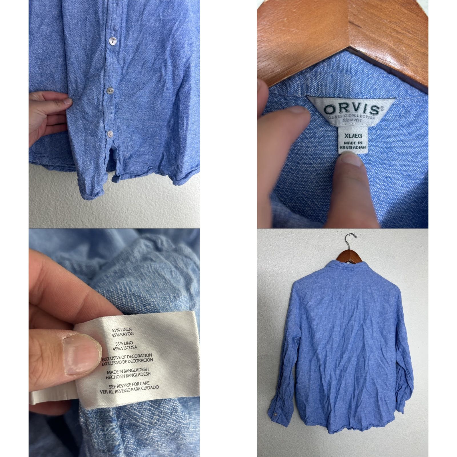 Orvis Orvis Women’s XL Blue Linen Rayon Long Sleeve Button-Up Shirt User: Orvis Women’s XL Blue Linen Rayon Long Sleeve Button-Up Shirt Size XL / US 12-14 / IT 48-50 - 8 Thumbnail