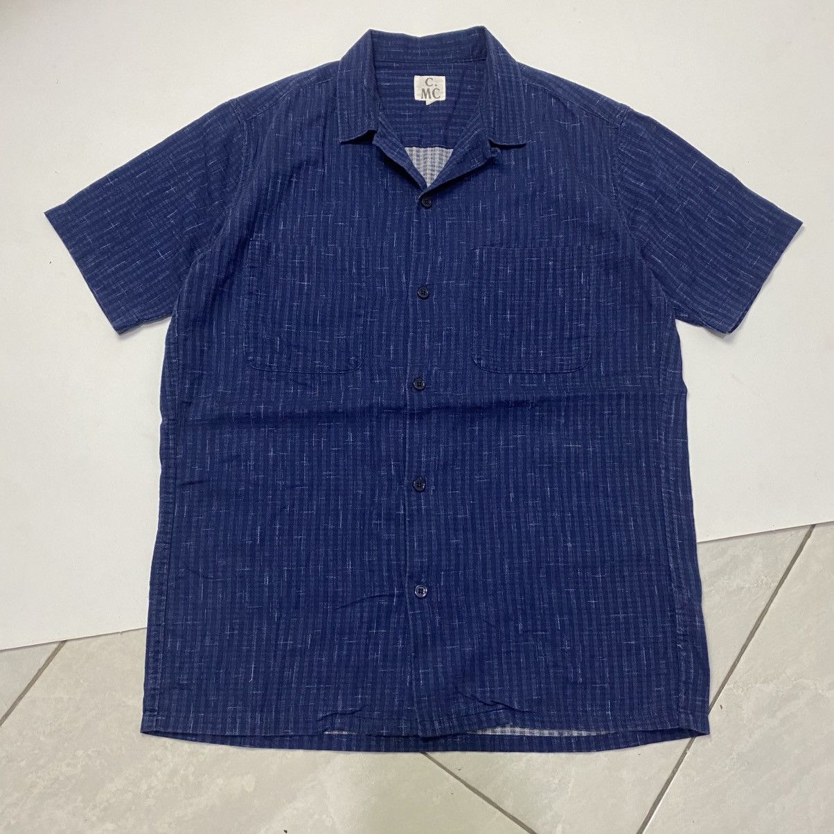 Designer × Other 1990s Coen - Indigo material open collar shirt Size US S / EU 44-46 / 1 - 3 Thumbnail