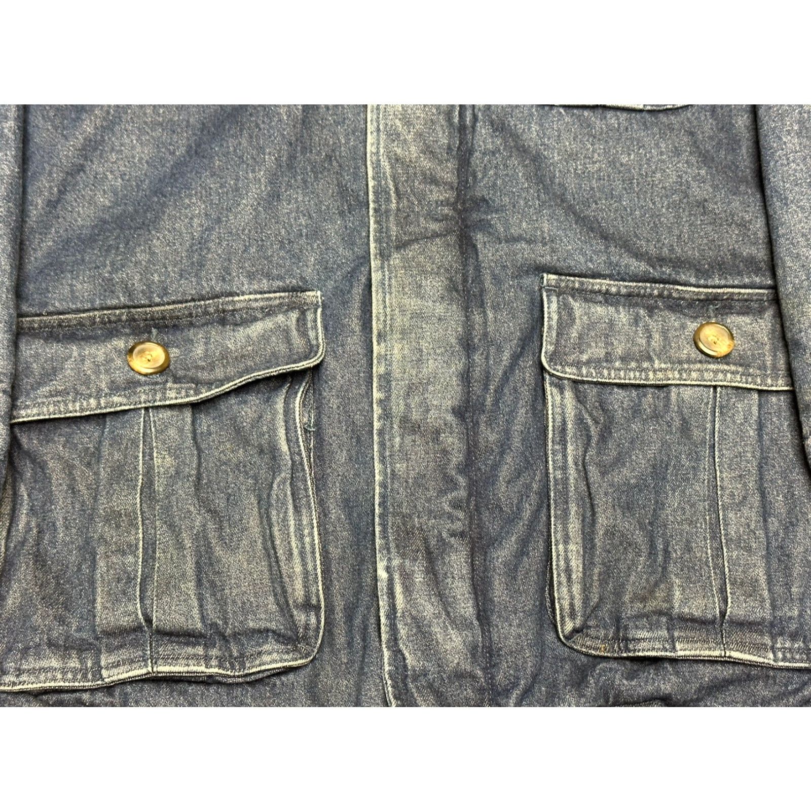 Vintage VINTAGE St Johns Bay Denim Over Coat Mens M Flannel Lined Corduroy Collar Coat Mens Medium Blue Denim Overcoat Size US M / EU 48-50 / 2 - 4 Thumbnail