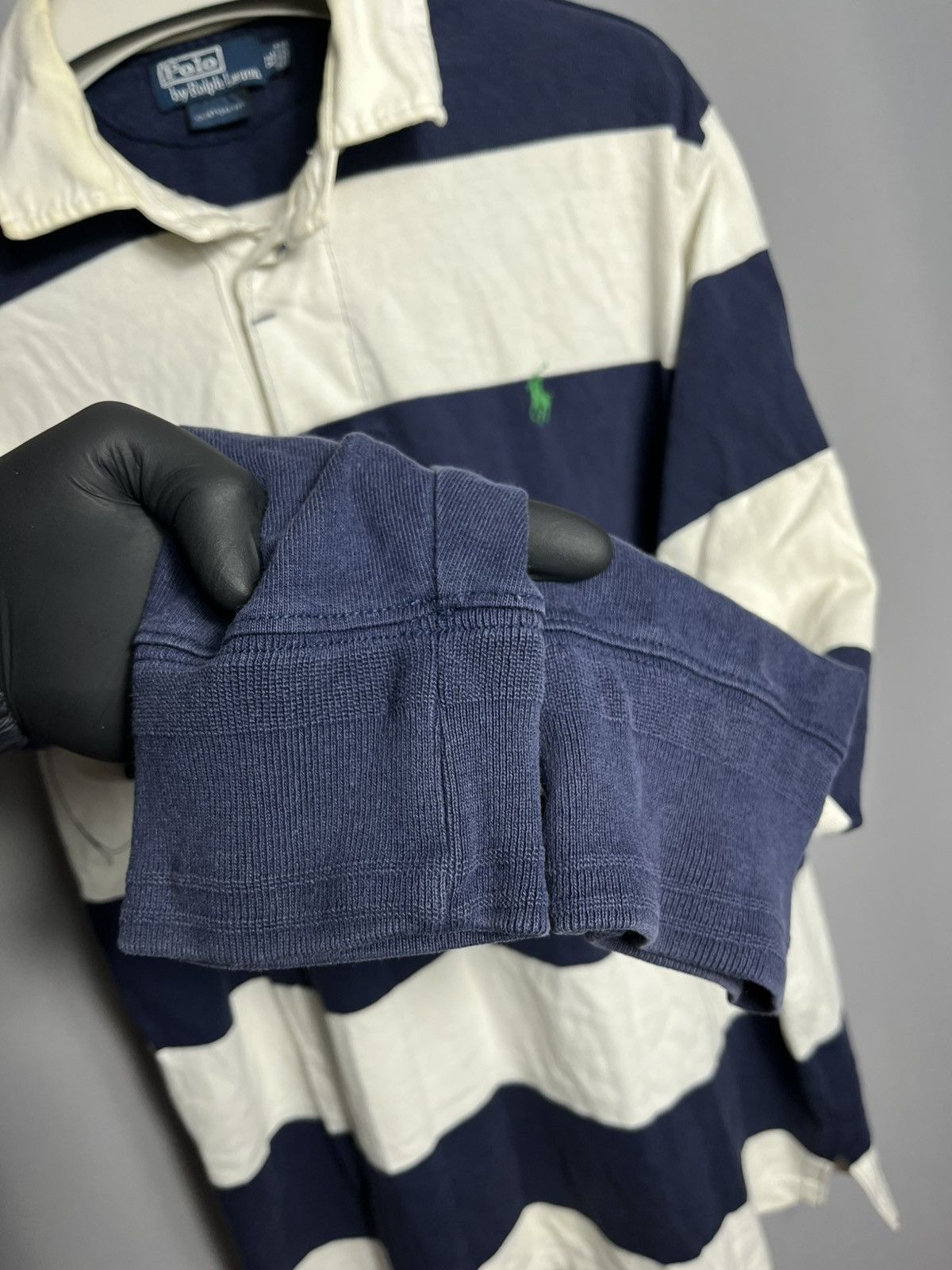 Polo Ralph Lauren Polo Ralph Lauren Rugby Shirt Mens Striped Vintage 90s long Size US XL / EU 56 / 4 - 6 Thumbnail