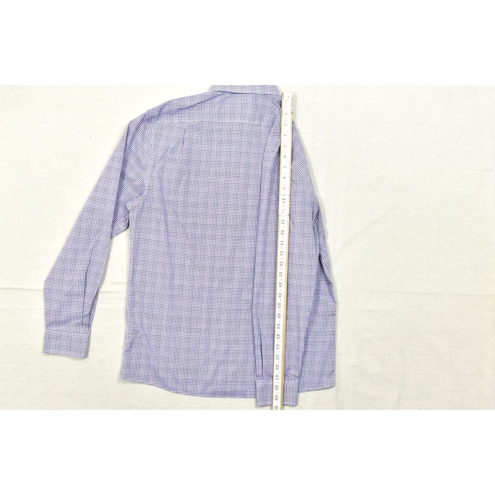 Tommy Hilfiger Tommy Hilfiger Men Shirt Slim Purple Gingham Check Non-Iron Button-Down Collared Dress Shirt 15.5 32/33 M Size Regular Womens? Size 40R - 4 Thumbnail