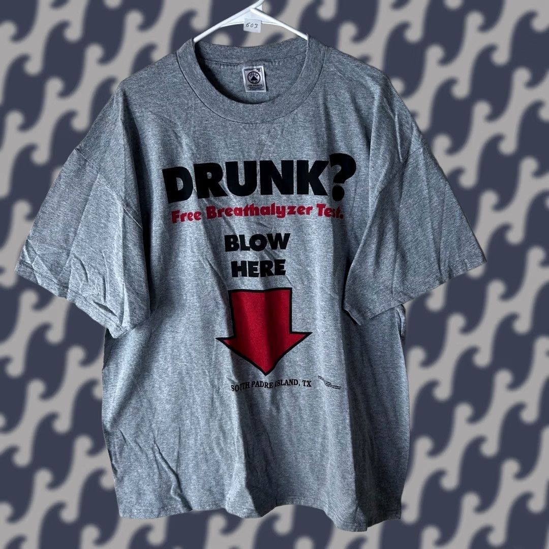 Vintage VINTAGE Delta Pro Weight T-Shirt XL Gray 2001 South Padre Island Drunk Graphic Tee Mens XL Size US XL / EU 56 / 4 - 1 Thumbnail