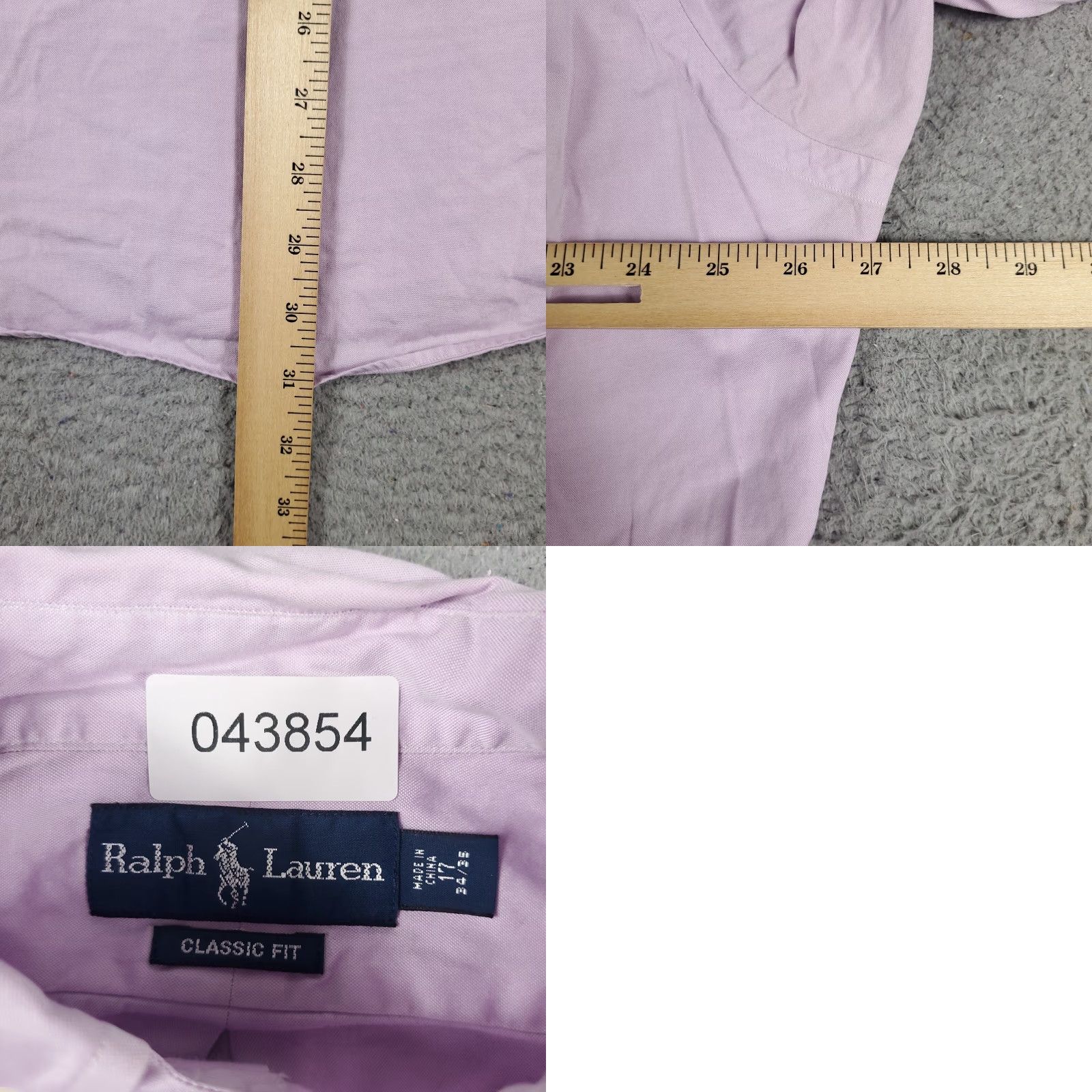 Ralph Lauren Ralph Lauren Dress Shirt Mens 17 Purple Pony Button-Down Long Sleeve Adult Regular Cotton 17 in Mens Size 46R - 8 Thumbnail