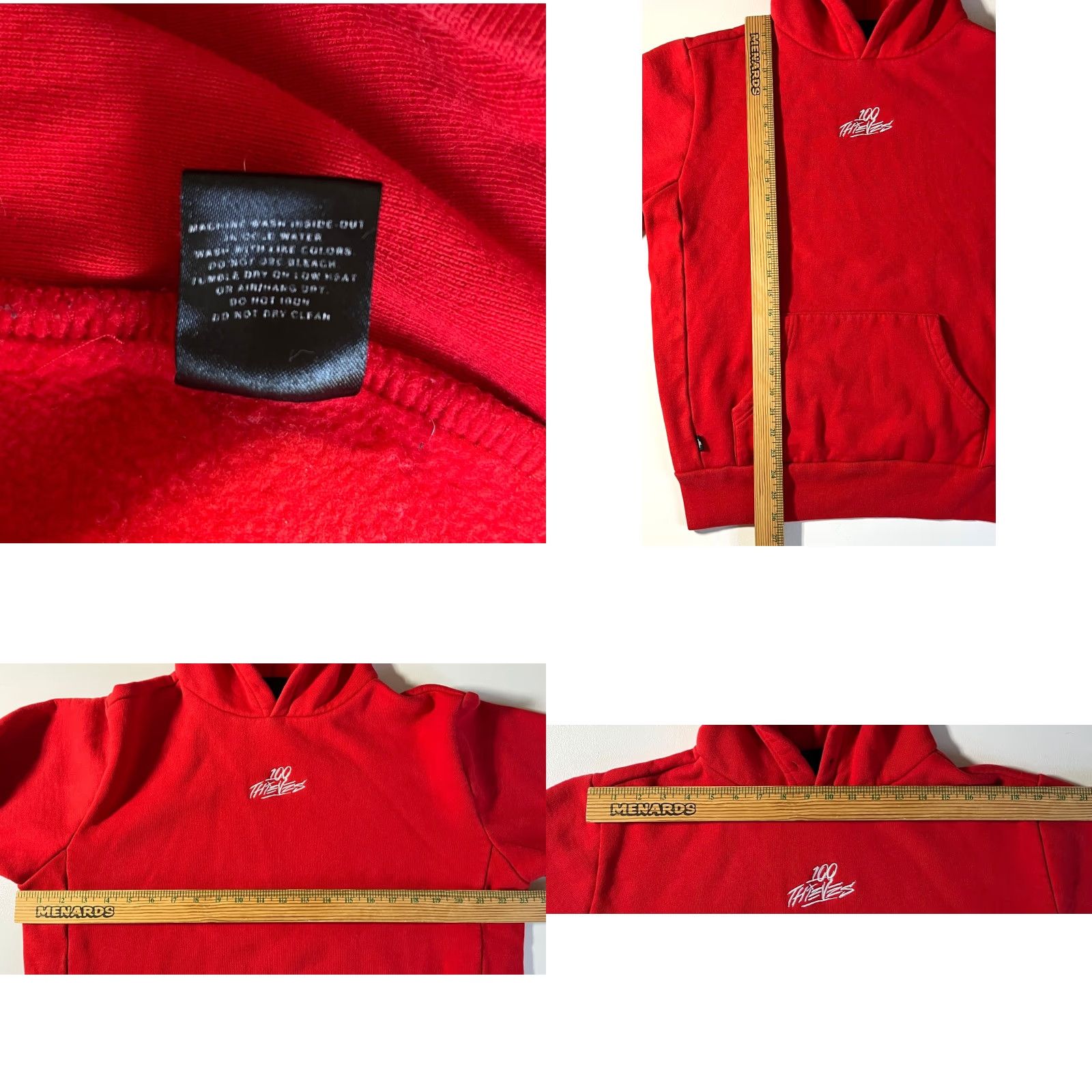 100 Thieves 100 Thieves Hoodie Mens Classic Red Regular Size M Logo Hooded Streetwear, Pullover, Fleece Cotton, 90s/City Hip Hop Theme Size US M / EU 48-50 / 2 - 9 Thumbnail