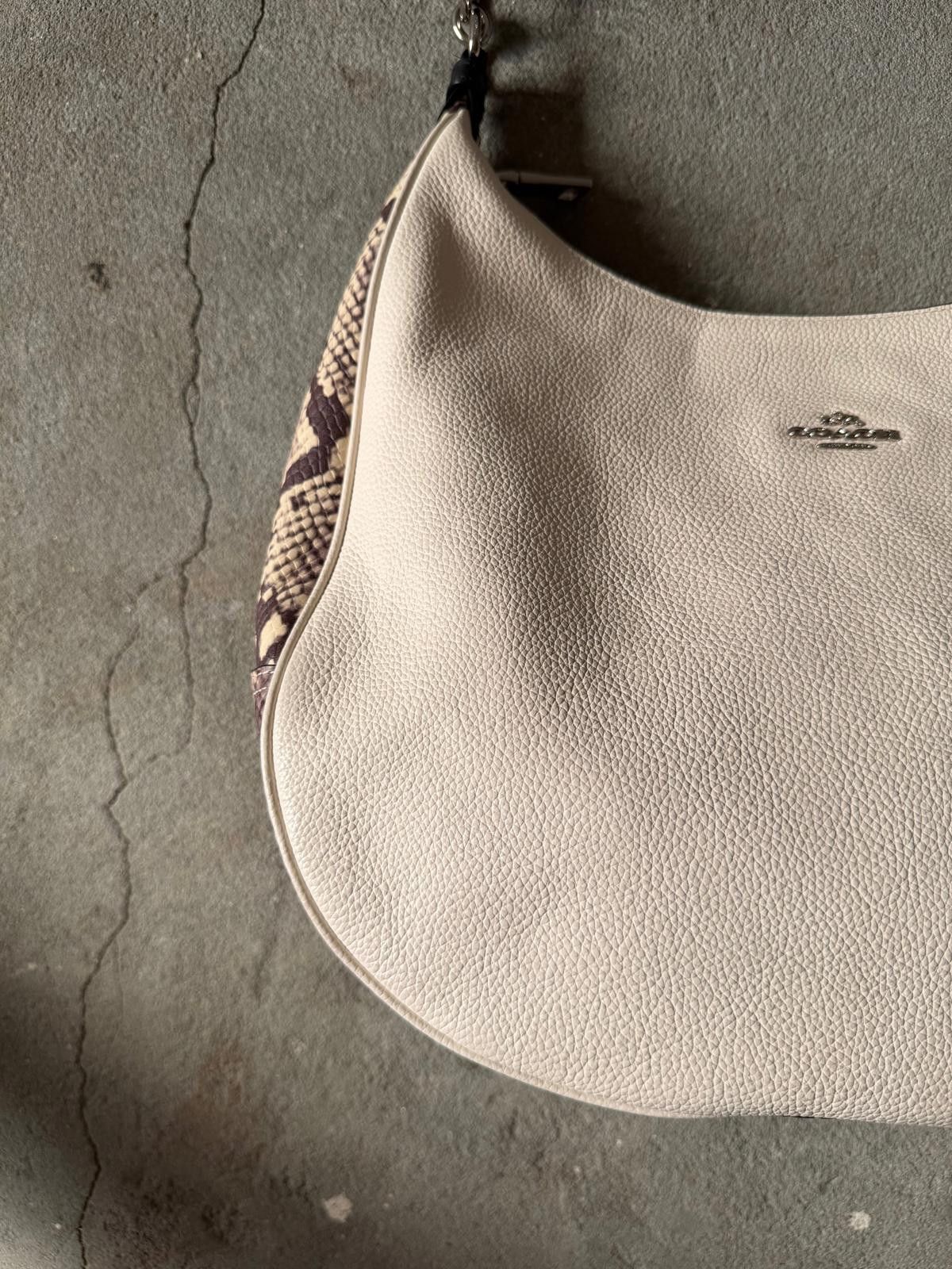 Coach Coach Harley Hobo Leather Snakeskin Shoulder Bag White Size ONE SIZE - 2 Thumbnail