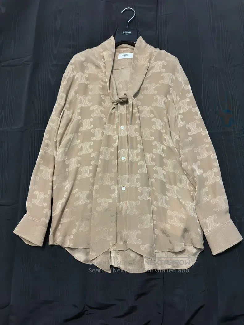 Celine CELINE All-over Printed Silk Scarf Shirt Size XL / US 12-14 / IT 48-50 - 9 Thumbnail