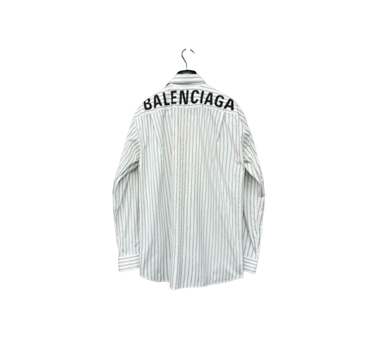 Balenciaga Balenciaga Striped Back Logo Shirt 39 Size US M / EU 48-50 / 2 - 1 Thumbnail