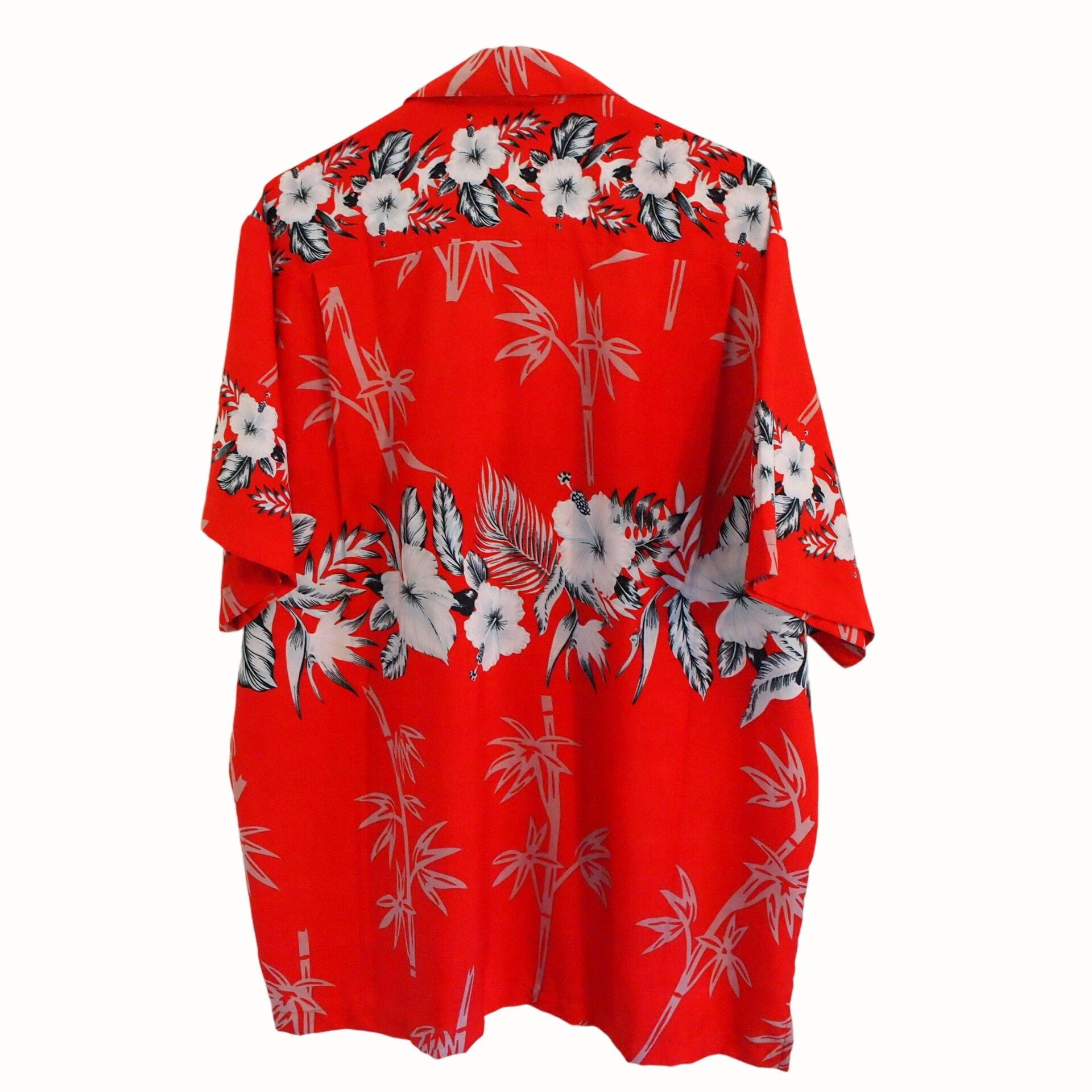 Other Alvish Men’s Hawaiian Shirt XL Red Floral Bamboo Tropical Size US XL / EU 56 / 4 - 2 Thumbnail