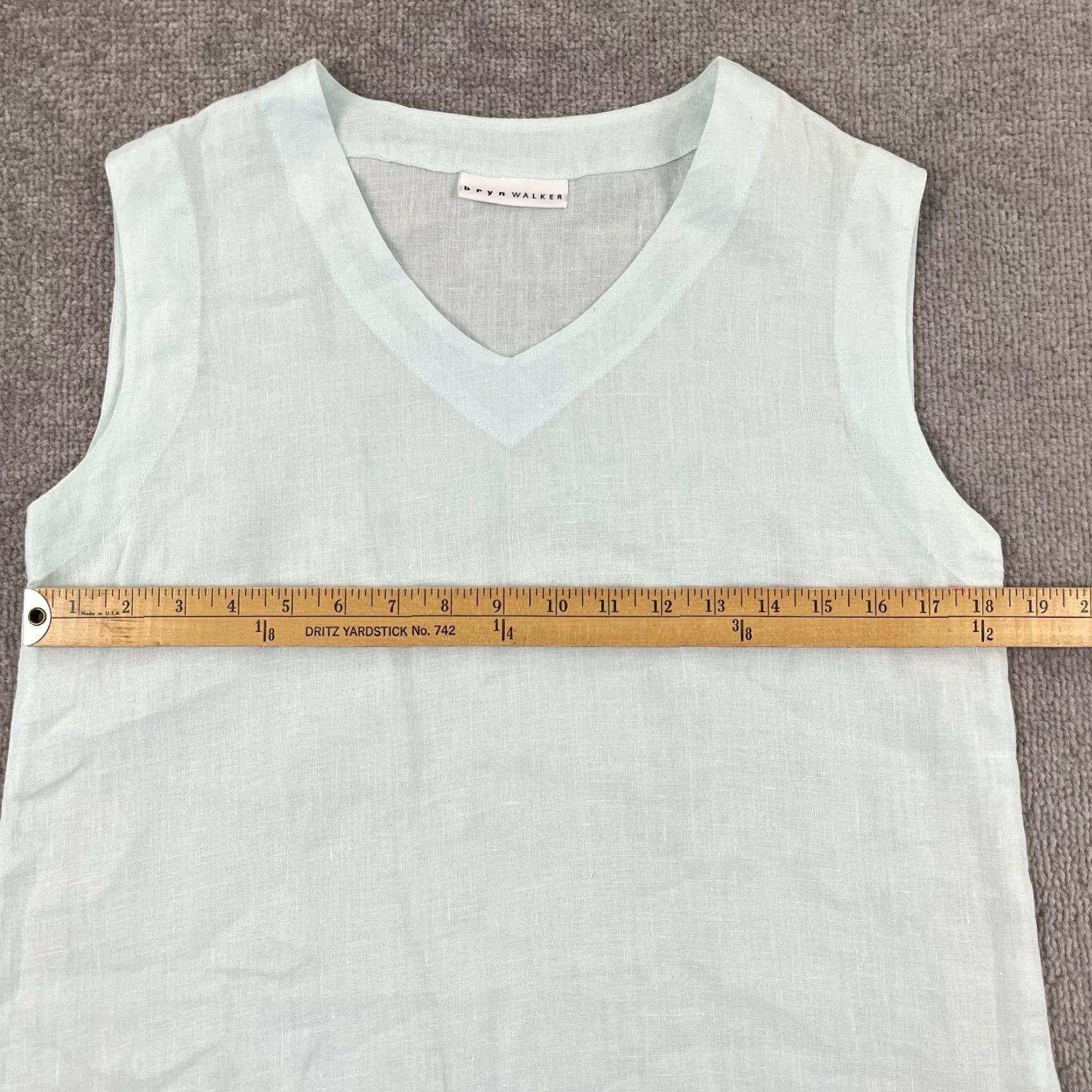 Vintage Bryn Walker Dress Womens S Light Blue 100% Linen Shift Pullover V-Neck Beach Size S / US 4 / IT 40 - 6 Thumbnail