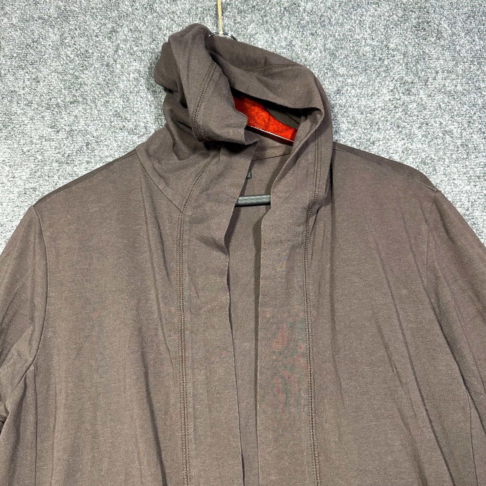 Eileen Fisher Eileen Fisher Cardigan Womens Large Brown Hooded Open Front Long Sleeve Stretch Knit Size L / US 10 / IT 46 - 4 Thumbnail