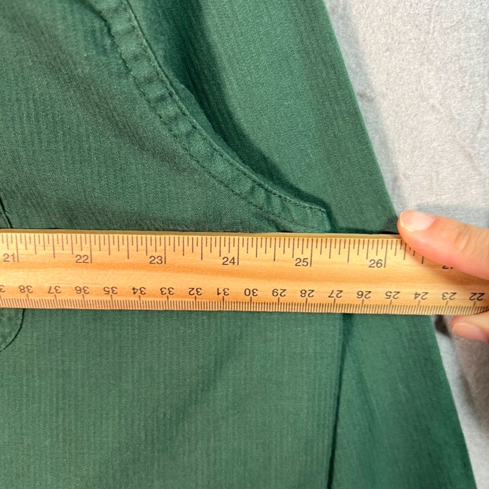Chaps Chaps Shirt Mens XL Easy Care Long Sleeve Green Button-Up Collared Cotton Polyester Size US XL / EU 56 / 4 - 5 Thumbnail