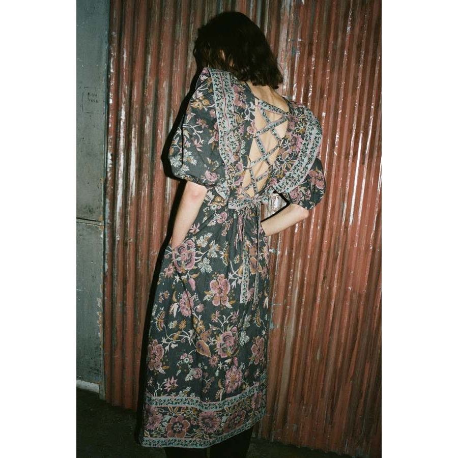 Sea New York Sea New York Tess Cotton Midi Dress Black Floral size 00 XS Size XXS / US 00 / IT 34 - 2 Thumbnail