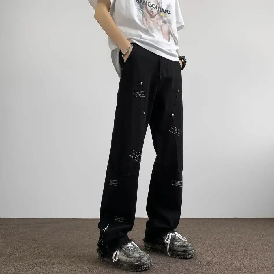 Japanese Brand Retro loose washed zipper micro flared jeans Size US 32 / EU 48 - 4 Thumbnail