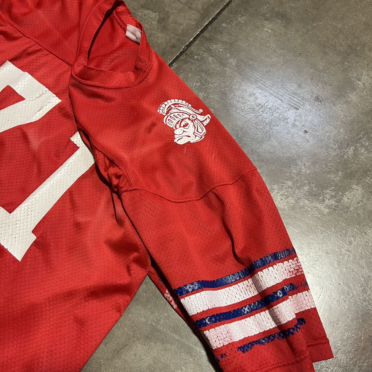 Vintage Vintage 80s Mesh Football Jersey Cropped Boxy Warm Up Faded Size US L / EU 52-54 / 3 - 3 Thumbnail