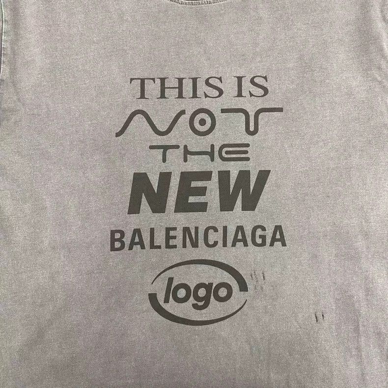 Balenciaga Balenciaga Washed Ash Destroyed Slogan Short Sleeve 2501-Ne Size US S / EU 44-46 / 1 - 3 Thumbnail