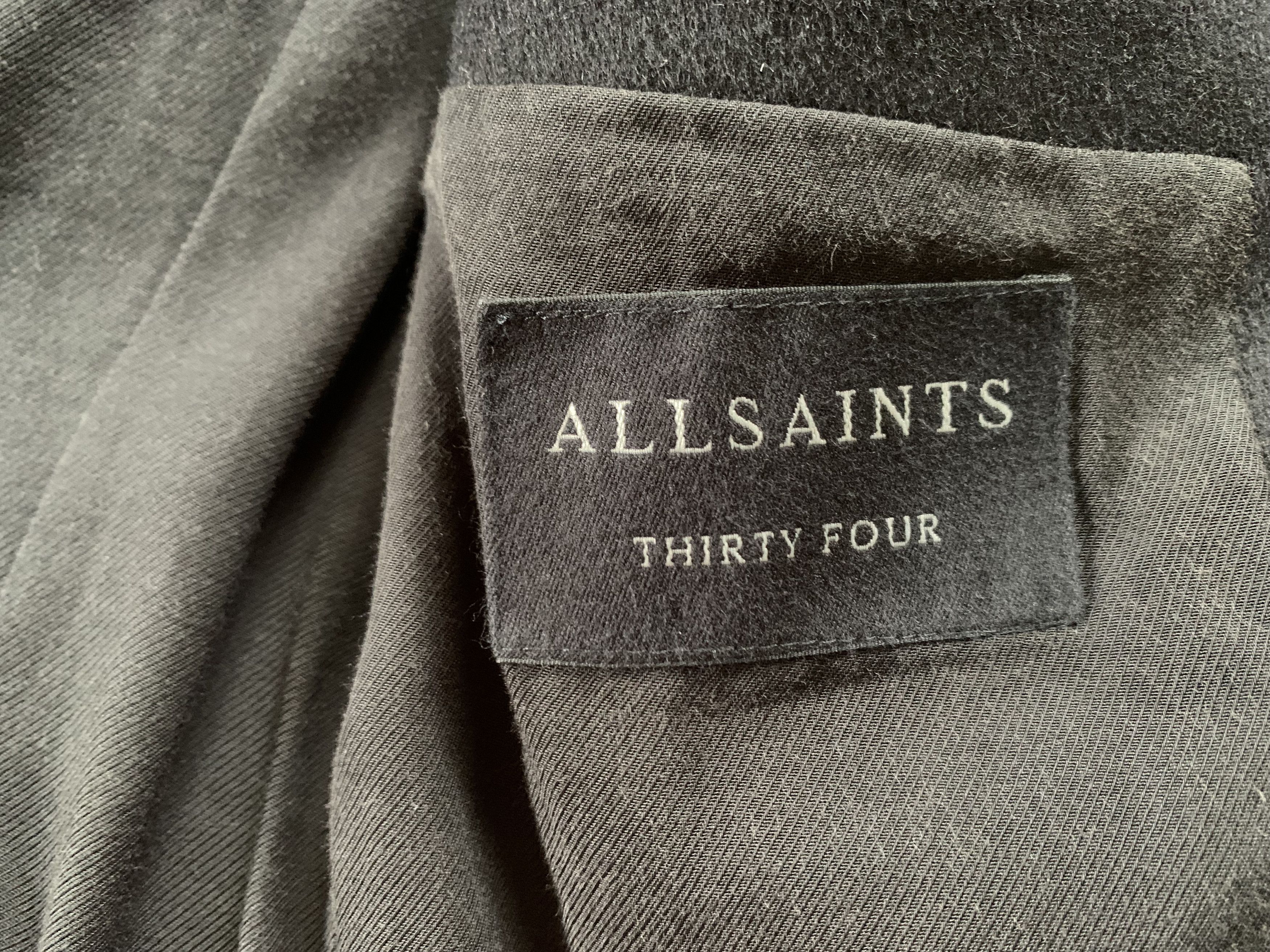 Allsaints Allsaints Fido Coat Black Wool Blend Overcoat Size US XS / EU 42 / 0 - 9 Thumbnail