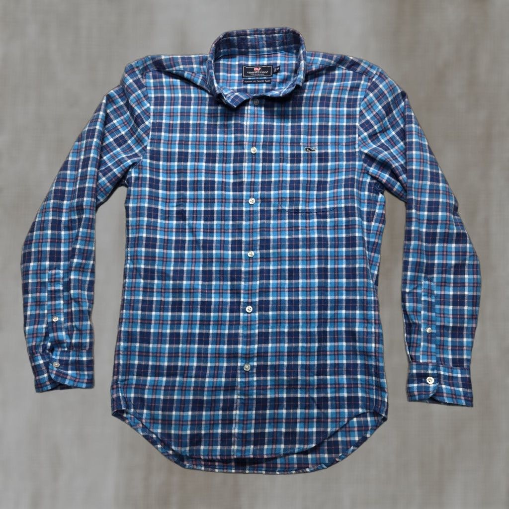 Vineyard Vines Vineyard Vines Shirt Blue Plaid Performance Button Up Adult Men's XS Extra Small Size US XS / EU 42 / 0 - 1 Thumbnail