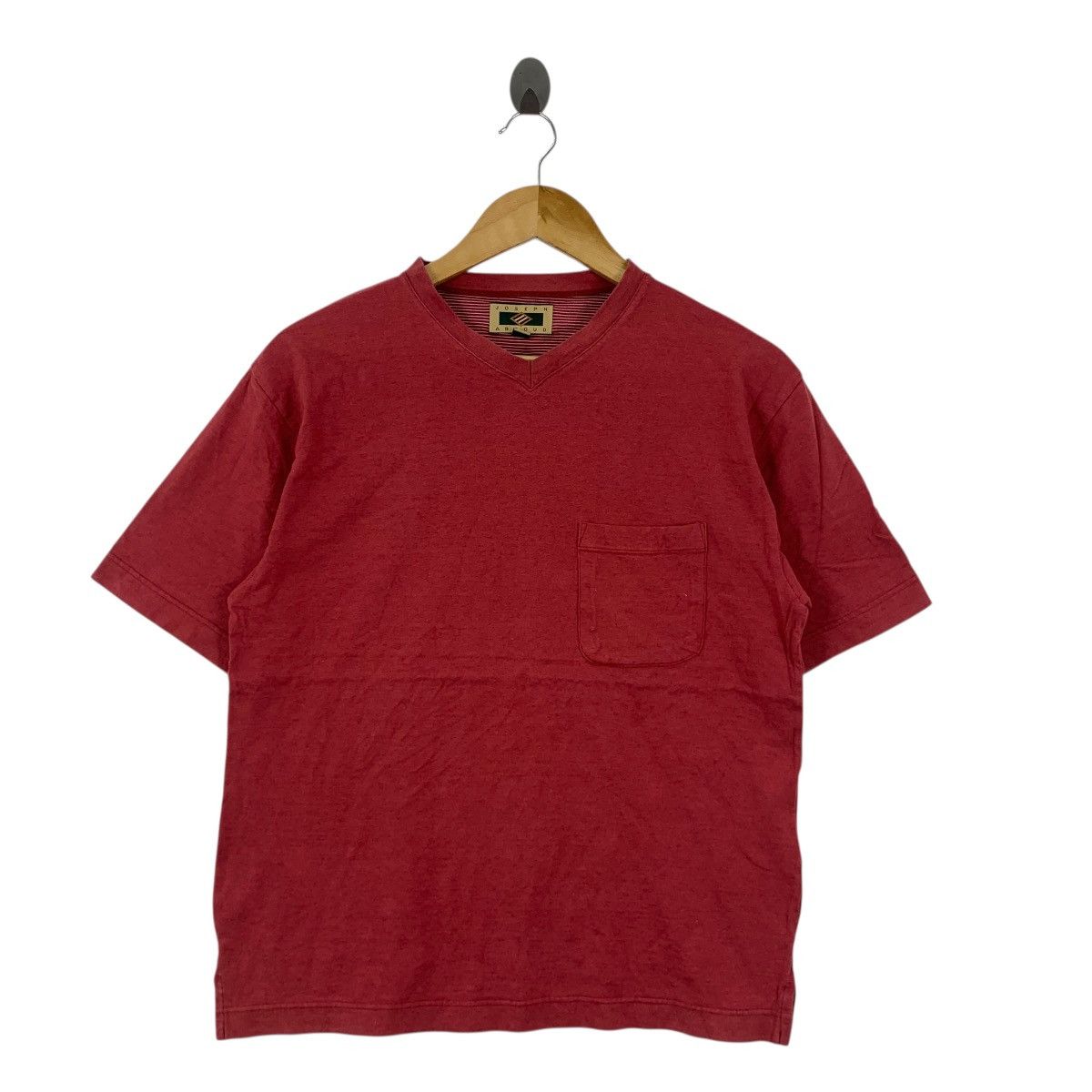 Joseph Abboud Vintage JOSEPH ABBOUD New York Red Pocket Tee Shirt Top V Size M / US 6-8 / IT 42-44 - 4 Thumbnail