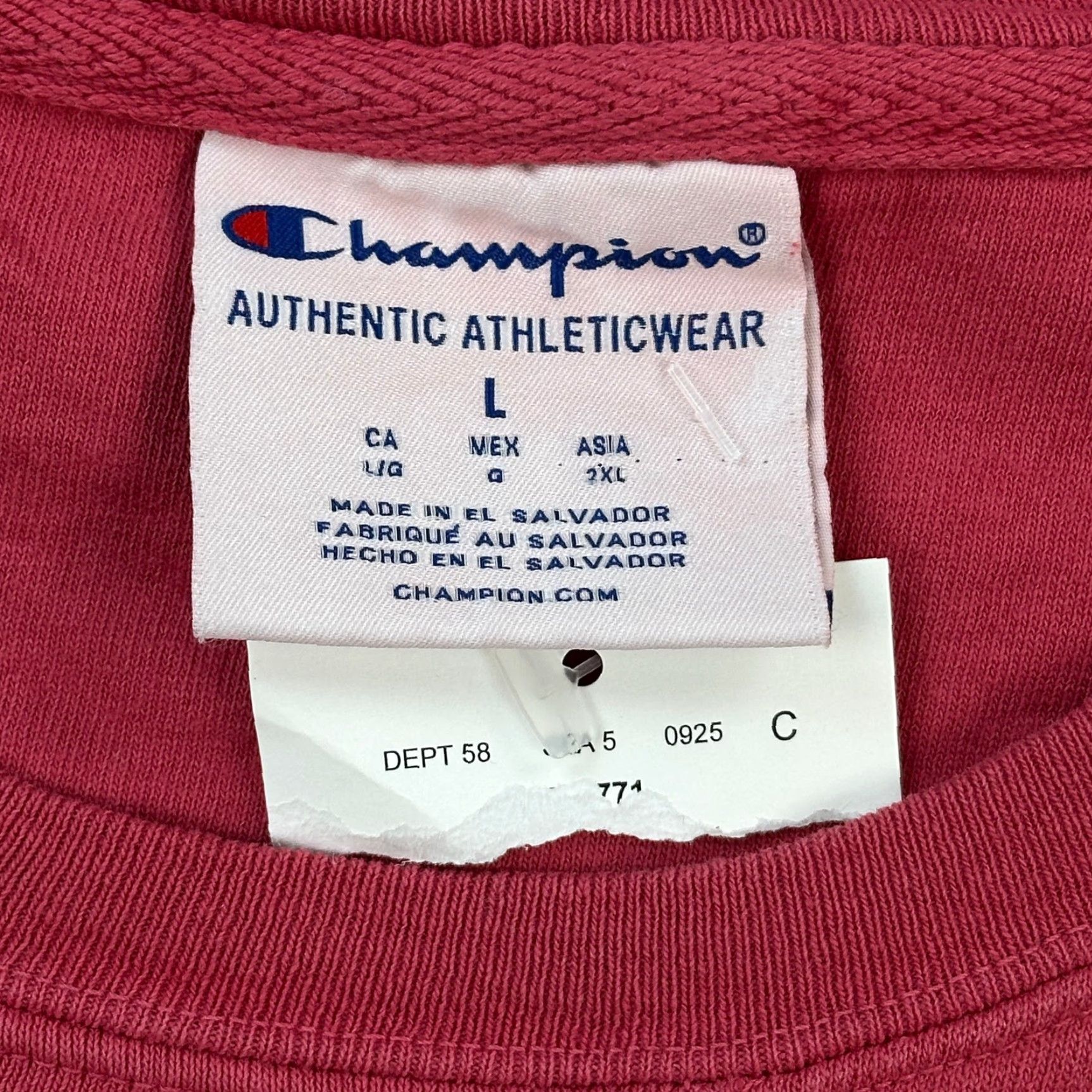Champion VINTAGE Champion Sweatshirt Mens Large Berry Fleece Blank Crewneck Pullover Deadstock Pink 90s Classic Outdoor Retro Sports Mens Sweatshirt Size US L / EU 52-54 / 3 - 4 Thumbnail