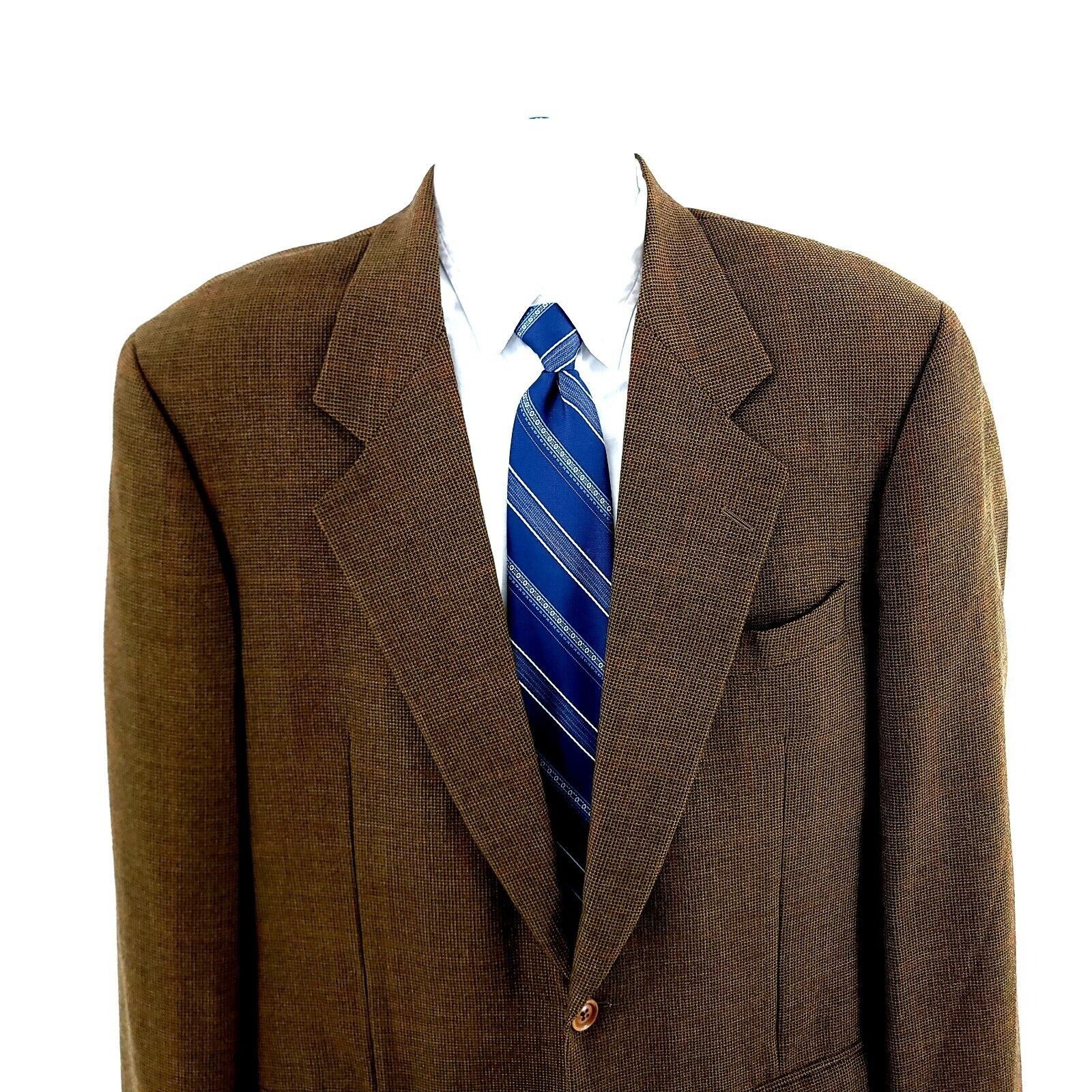 Samuelsohn Samuelsohn Super 100s Tweed Wool Cashmere Check 2 Button Spo Size 42L - 1 Thumbnail
