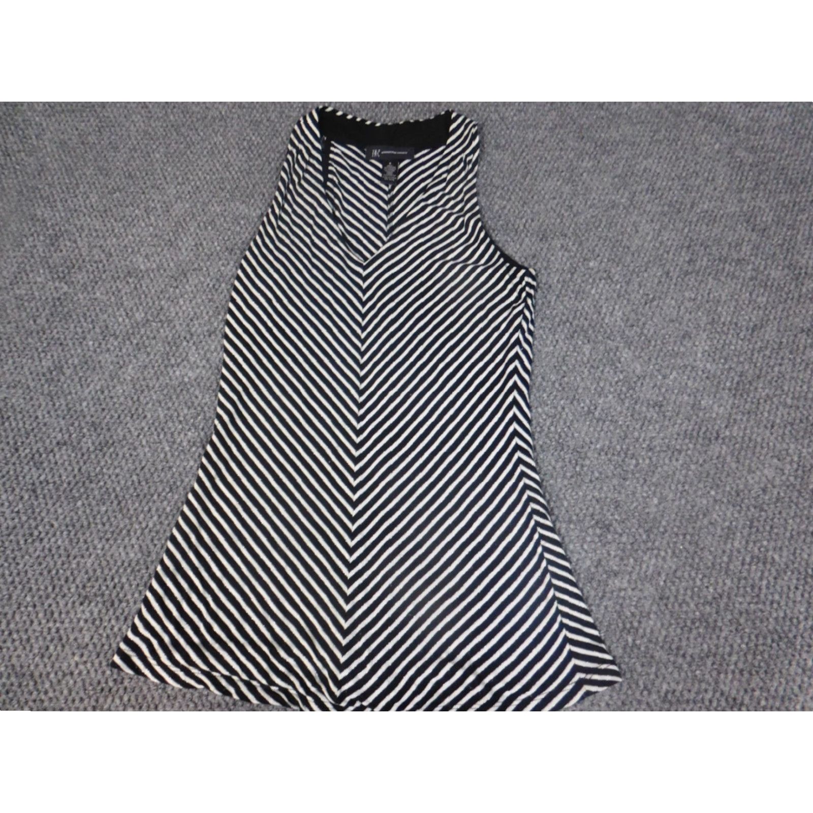Vintage INC International Concepts Womens Blouse Small Black Striped Stretch Tank Size S / US 4 / IT 40 - 6 Thumbnail
