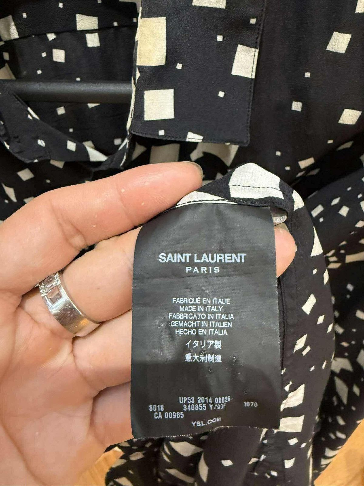 Saint Laurent Paris HEDI SLIMANE X SAINT LAURENT SQUARE PRINTED VISCOSE SHIRT 42 Size US L / EU 52-54 / 3 - 3 Thumbnail