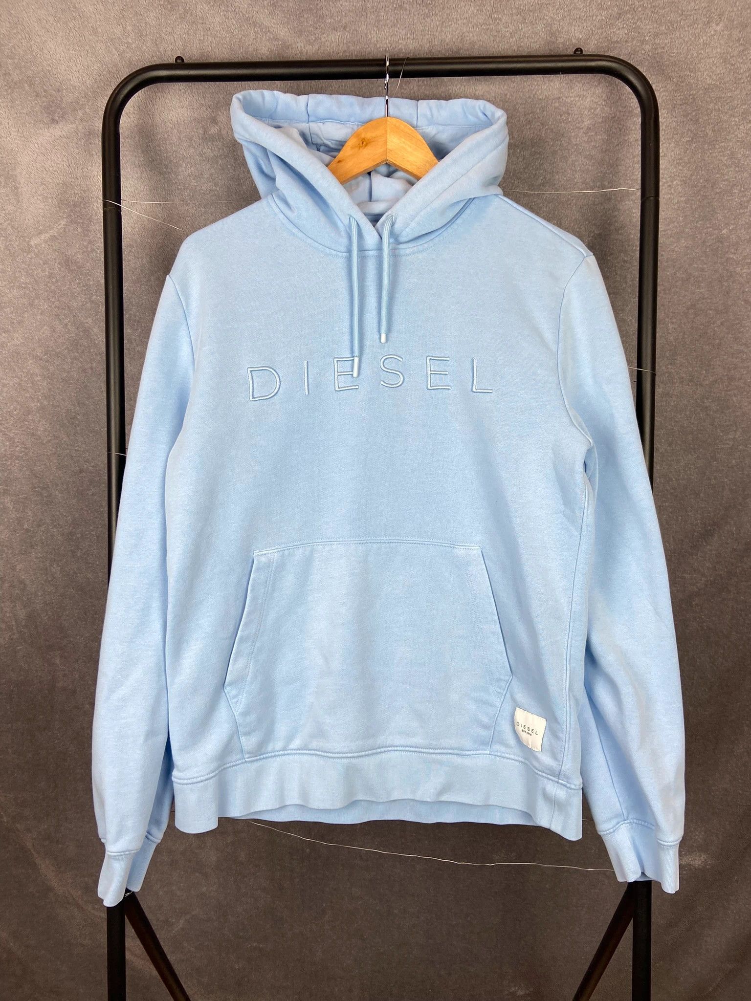 Diesel Hoodie Diesel baby blue embroidered centre logo spellout S Size US S / EU 44-46 / 1 - 1 Thumbnail