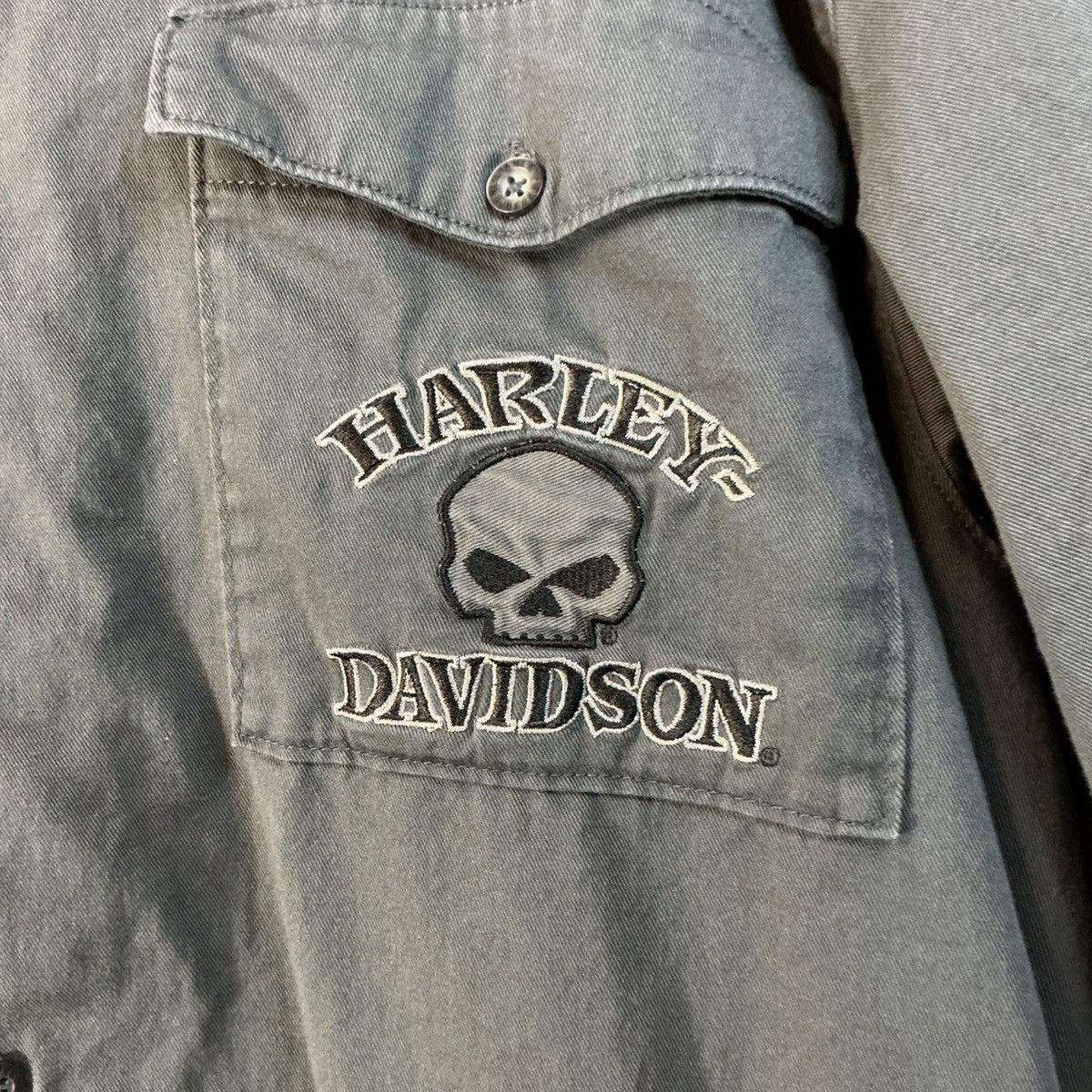 Harley Davidson Harley Davidson Skull Work Shirt 3XL Gray Size US XXL / EU 58 / 5 - 3 Thumbnail