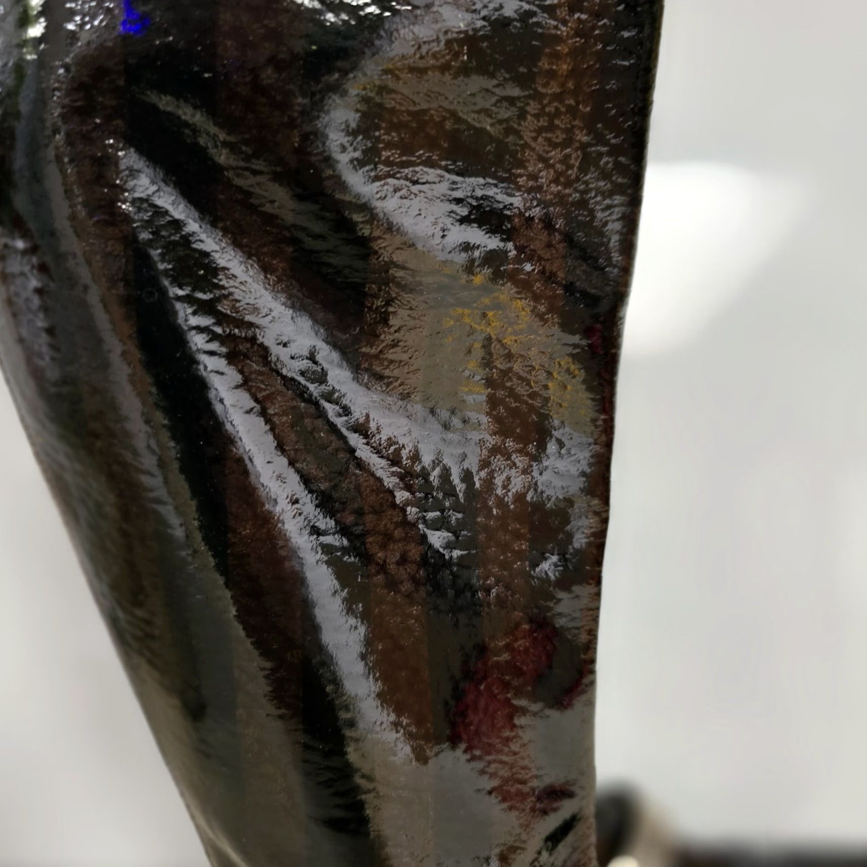 Emporio Armani VINTAGE Emporio Armani Striped Patent Leather Knee High Boots Silver Strap Black 37.5 US 8 Womens Italy Leather Size US 8 / IT 38 - 4 Thumbnail