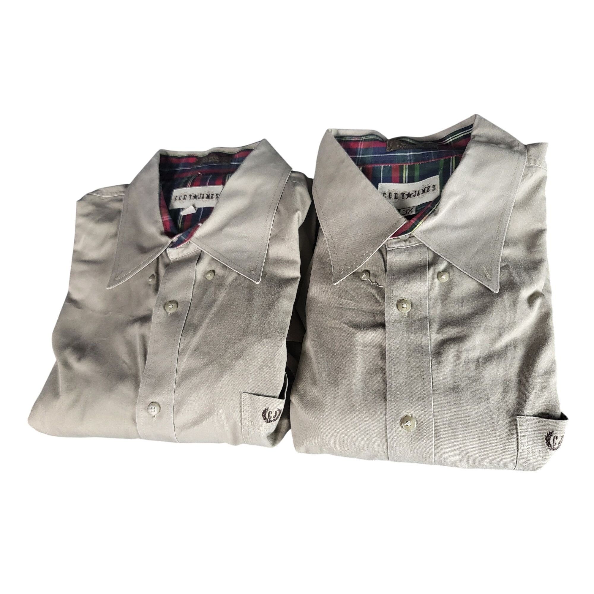 Cody James Cody James Mens 3X Beige Button-Down Western Shirt Canvas Co Size US XXL / EU 58 / 5 - 1 Thumbnail
