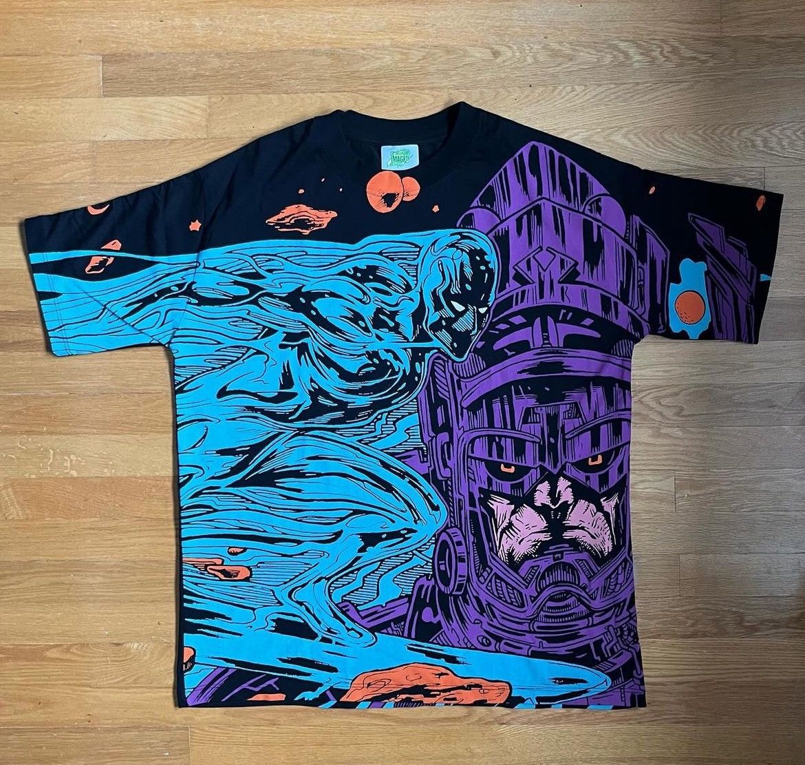 image of Galactus And Silver Surfer Marvel Shirt in Black, Men's (Size XL)