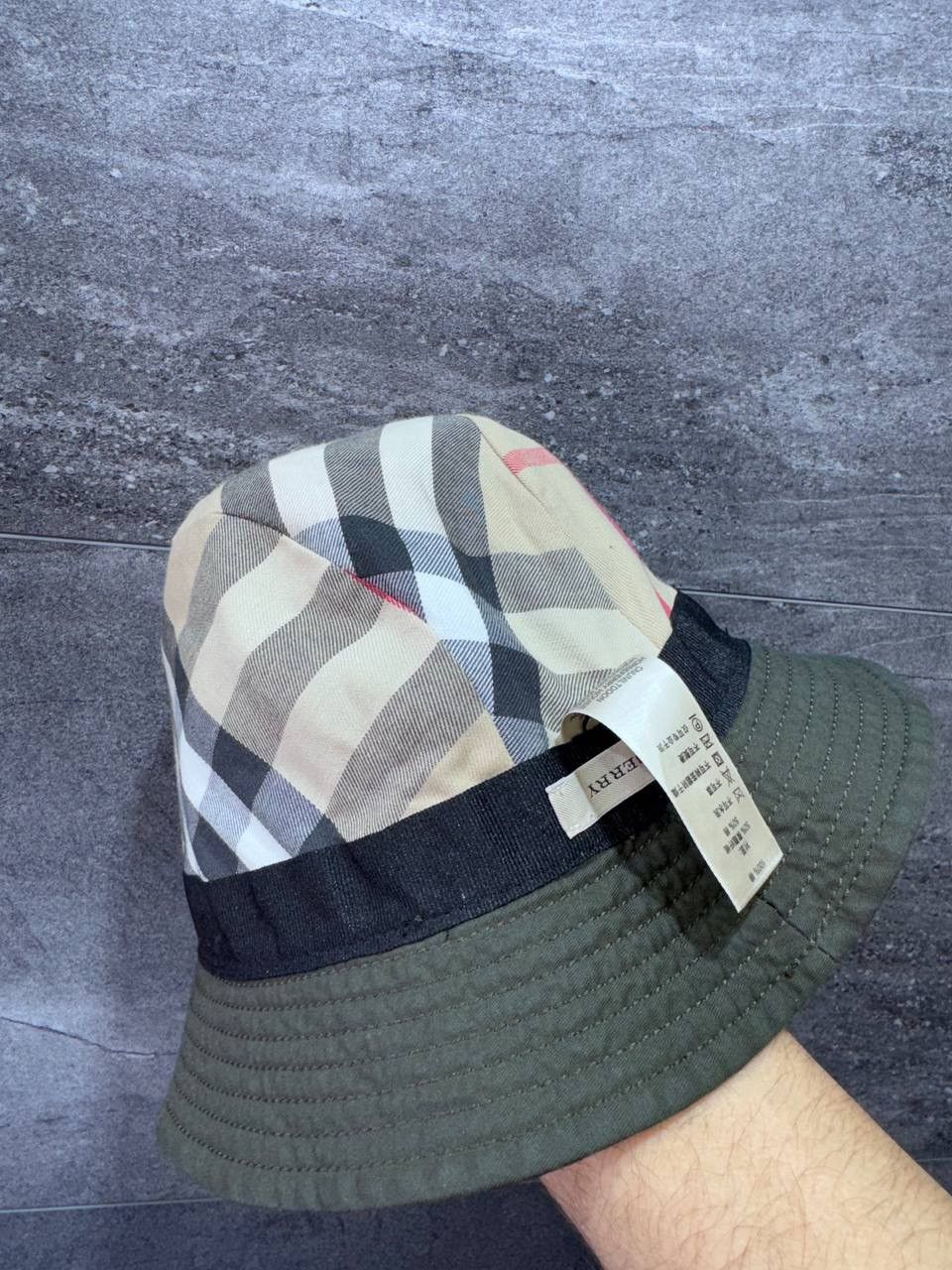 Burberry Burberry Green Cotton Bucket Hat Nova Check Lining Size M Size ONE SIZE - 10 Thumbnail