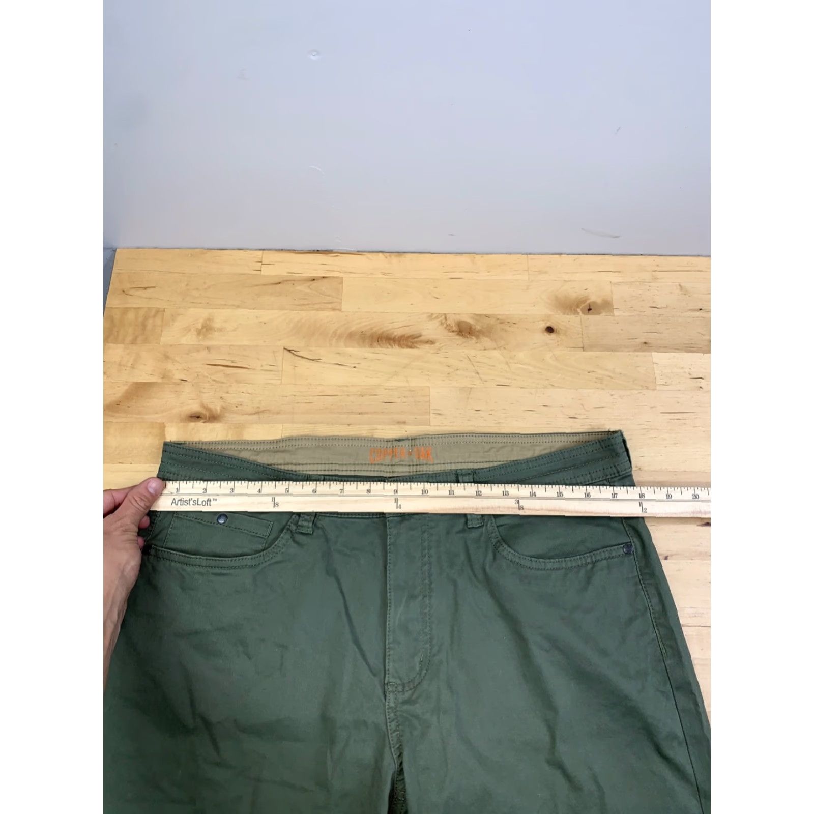 Vintage Cooper & Oak Pants Mens 34x30 Green Straight Casual Outdoor Stretch Chino - 12514 Size US 34 / EU 50 - 6 Thumbnail