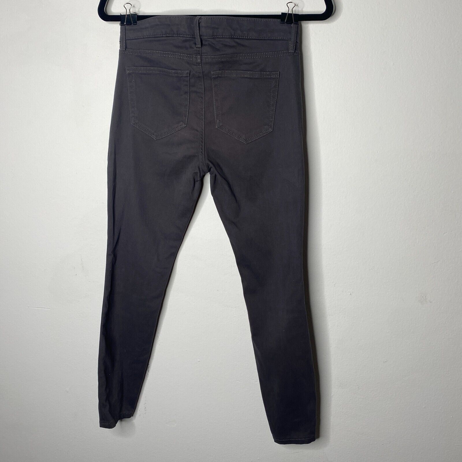 Loft Loft Dark Gray Black Button Front Skinny Trouser Pant 0 / 25 Size 25" / US 0 / IT 36 - 5 Thumbnail