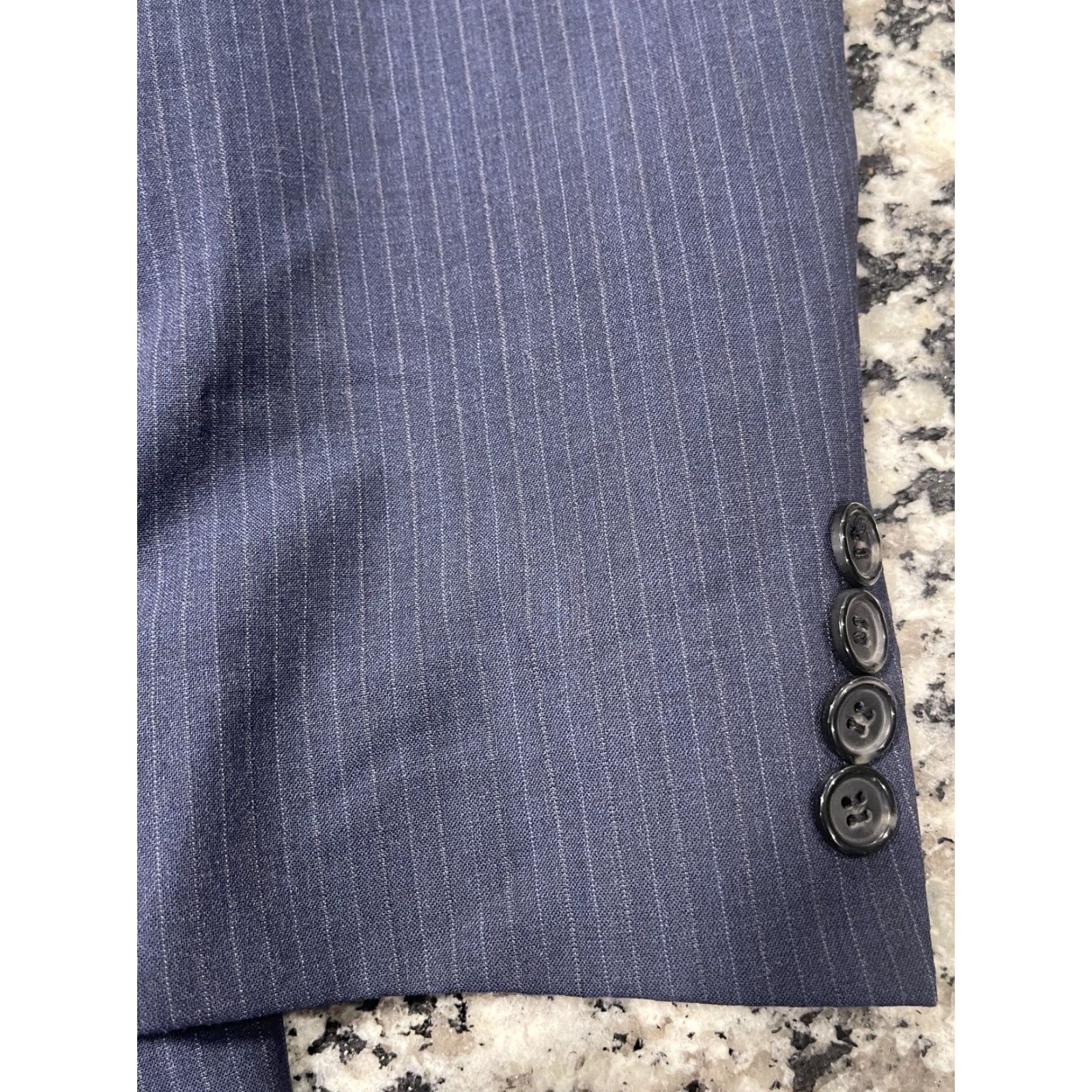 Brooks Brothers VINTAGE Brooks Brothers Blazer Mens 42L Regular Wool Blend Blue Striped Notch Lapel Double-Vented 42L Mens Blazer Size 42L - 3 Thumbnail