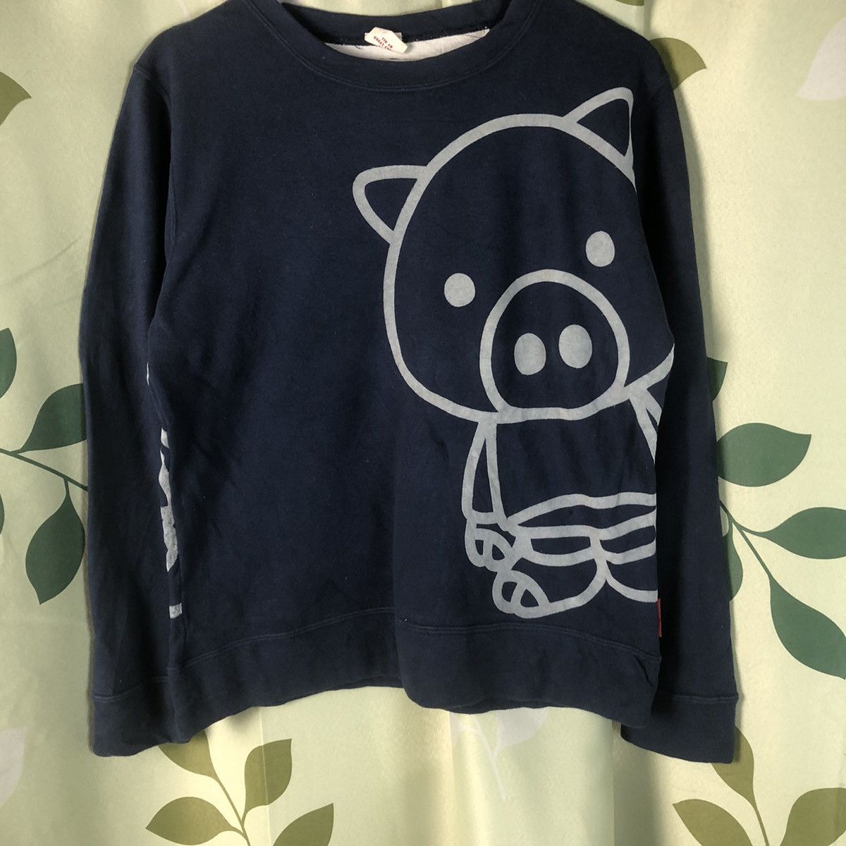 Japanese Brand Drug Stores pig Dark Blue Sweatshirt #7430 Size US M / EU 48-50 / 2 - 3 Thumbnail