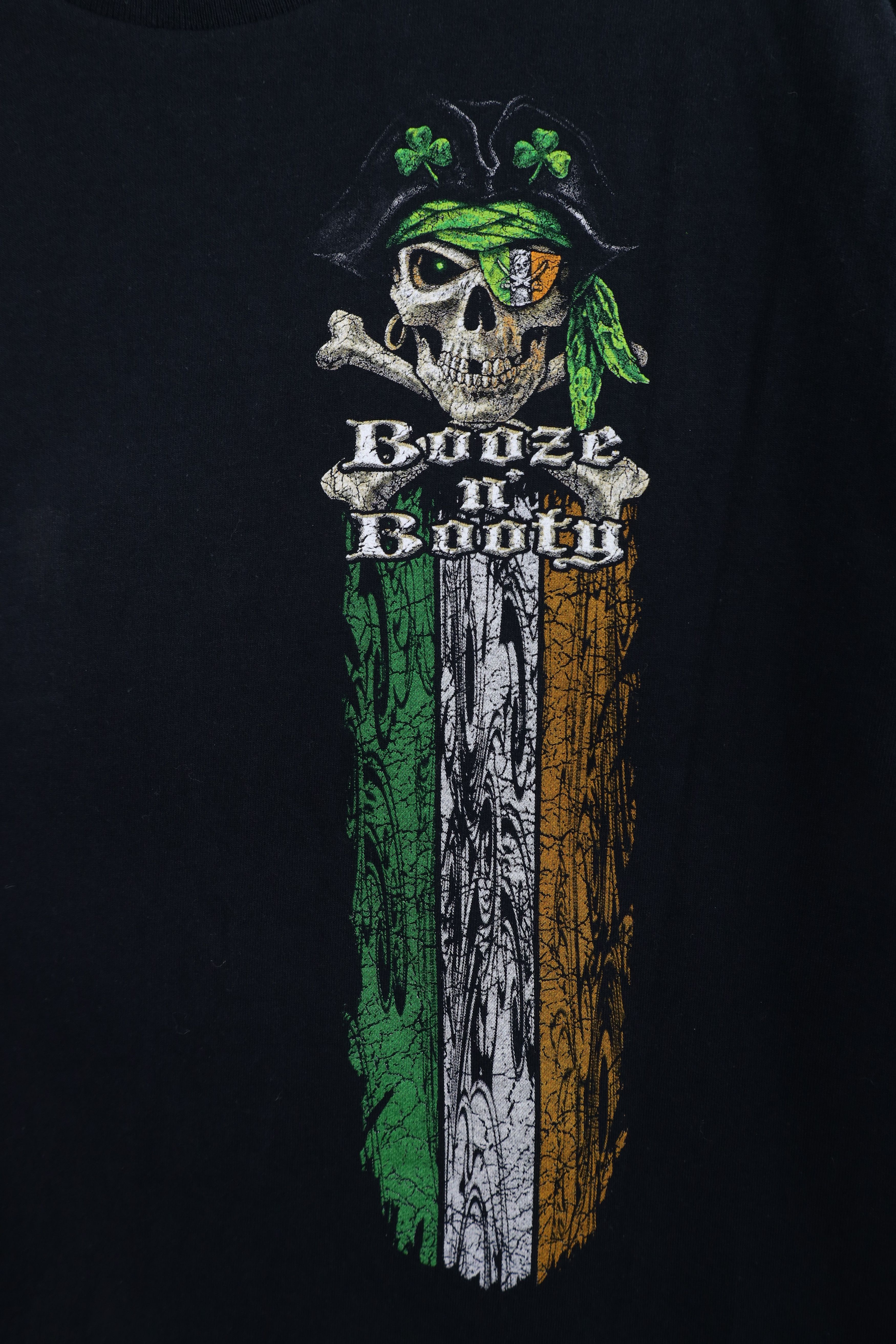 Vintage Vintage Y2K Irish Pirate Booze and Booty T-Shirt Black Size US S / EU 44-46 / 1 - 5 Thumbnail