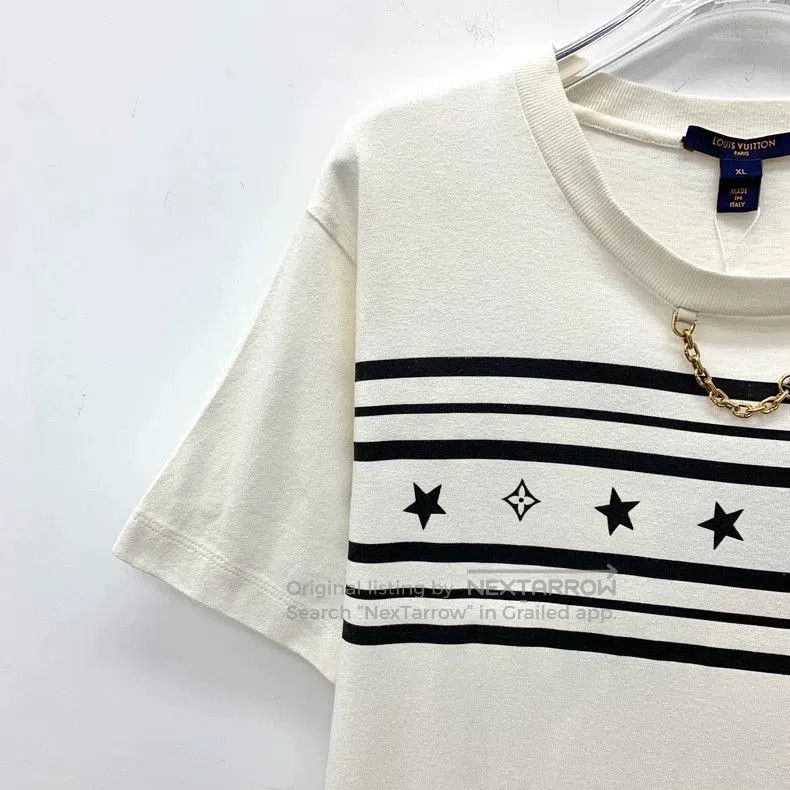 Louis Vuitton Louis Vuitton White Striped Cotton T. Size US XL / EU 56 / 4 - 3 Thumbnail
