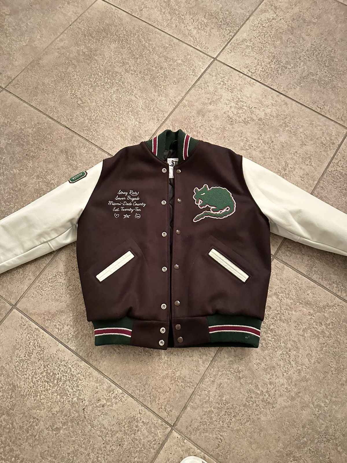 Stray Rats Stray Rats 10 Year Varsity Jacket In Brown | Grailed