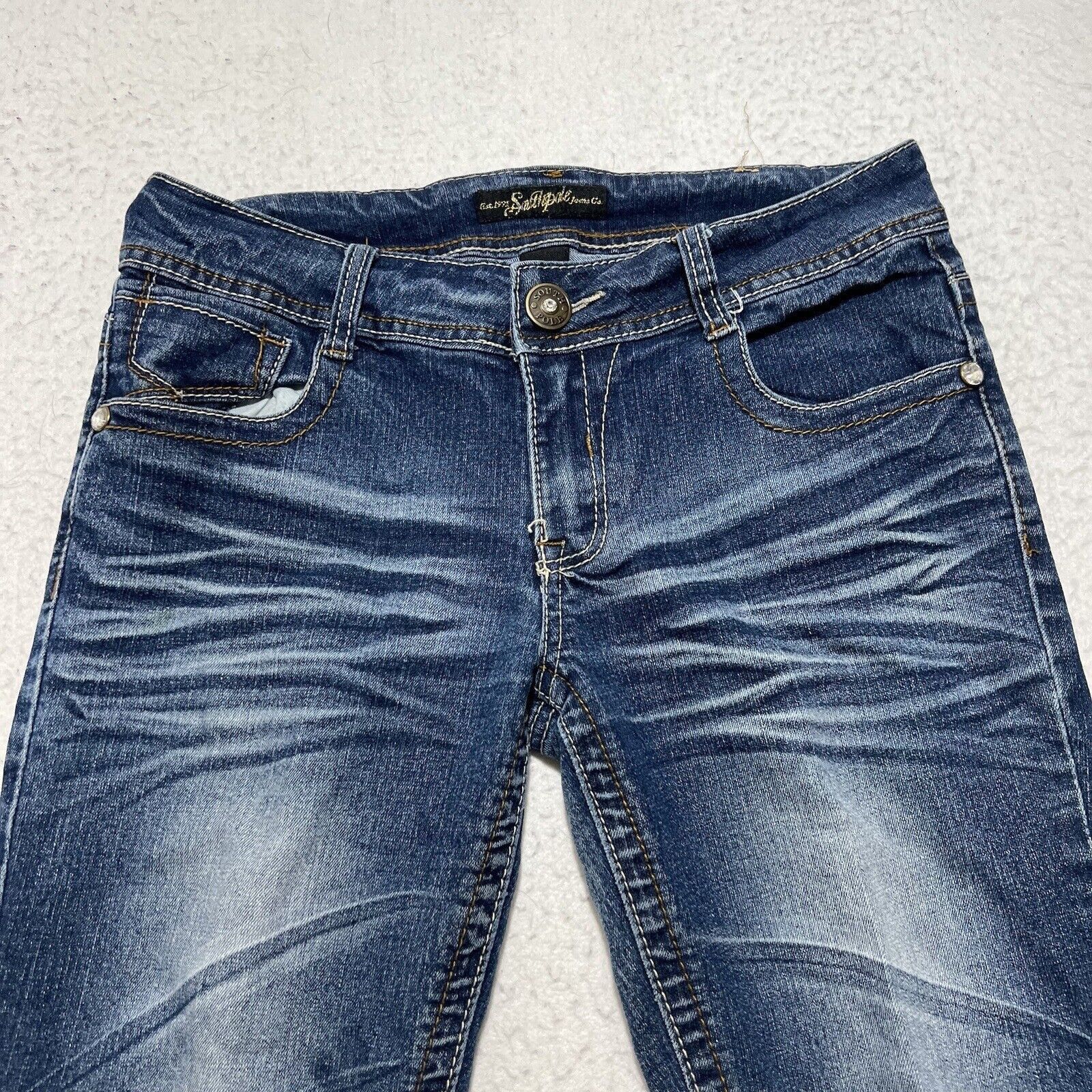 Southpole Vintage Southpole 9 Capri Low Rise Denim Jeans Studded Y2K Size 30" / US 8 / IT 44 - 7 Thumbnail