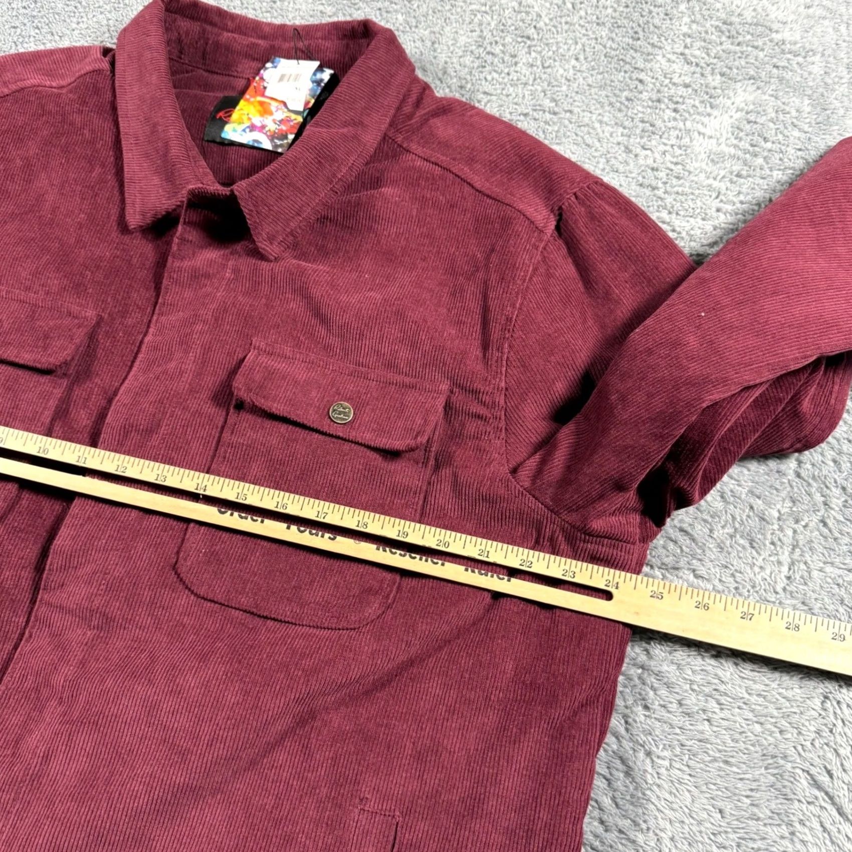 Robert Graham VINTAGE Robert Graham Burgundy Chore Corduroy Quilted Lined Jacket Coat XL Men Regular Zip Button Pockets Solid Pattern Fall Winter - 298 Size US XL / EU 56 / 4 - 7 Thumbnail