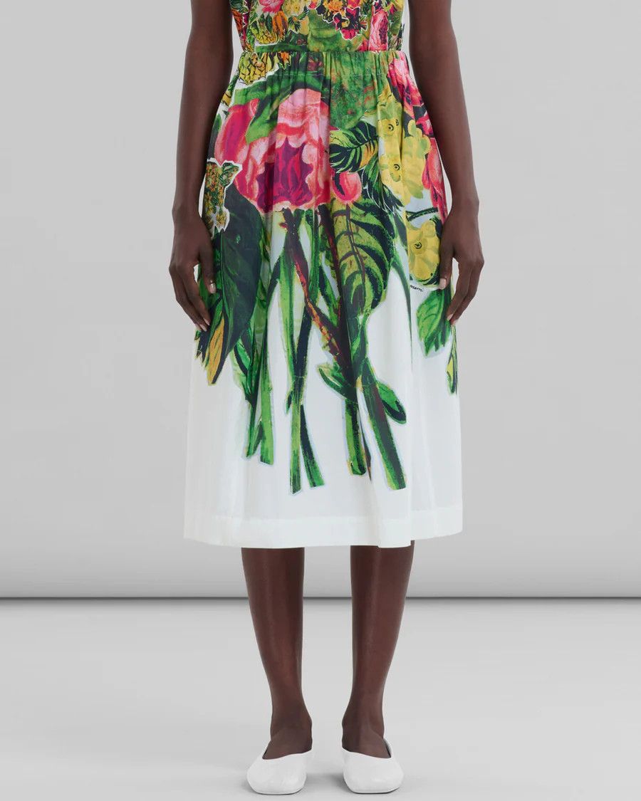 Marni oc11z0525 Mystical Bloom Print Midi Skirt in Multicolor Size 26" / US 2 / IT 38 - 2 Thumbnail