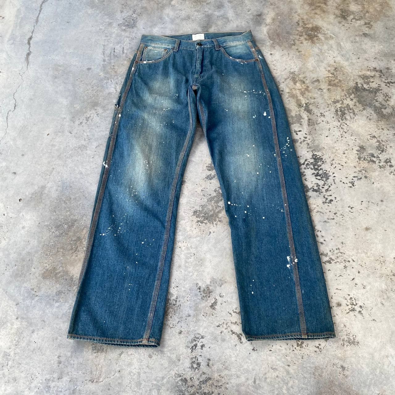Indigo × Japanese Brand × Toyo Enterprises VINTAGE JAPANESE DENIM INDIGO KAPITAL STYLE SPLATTER PAINTED Size US 29 - 10 Thumbnail