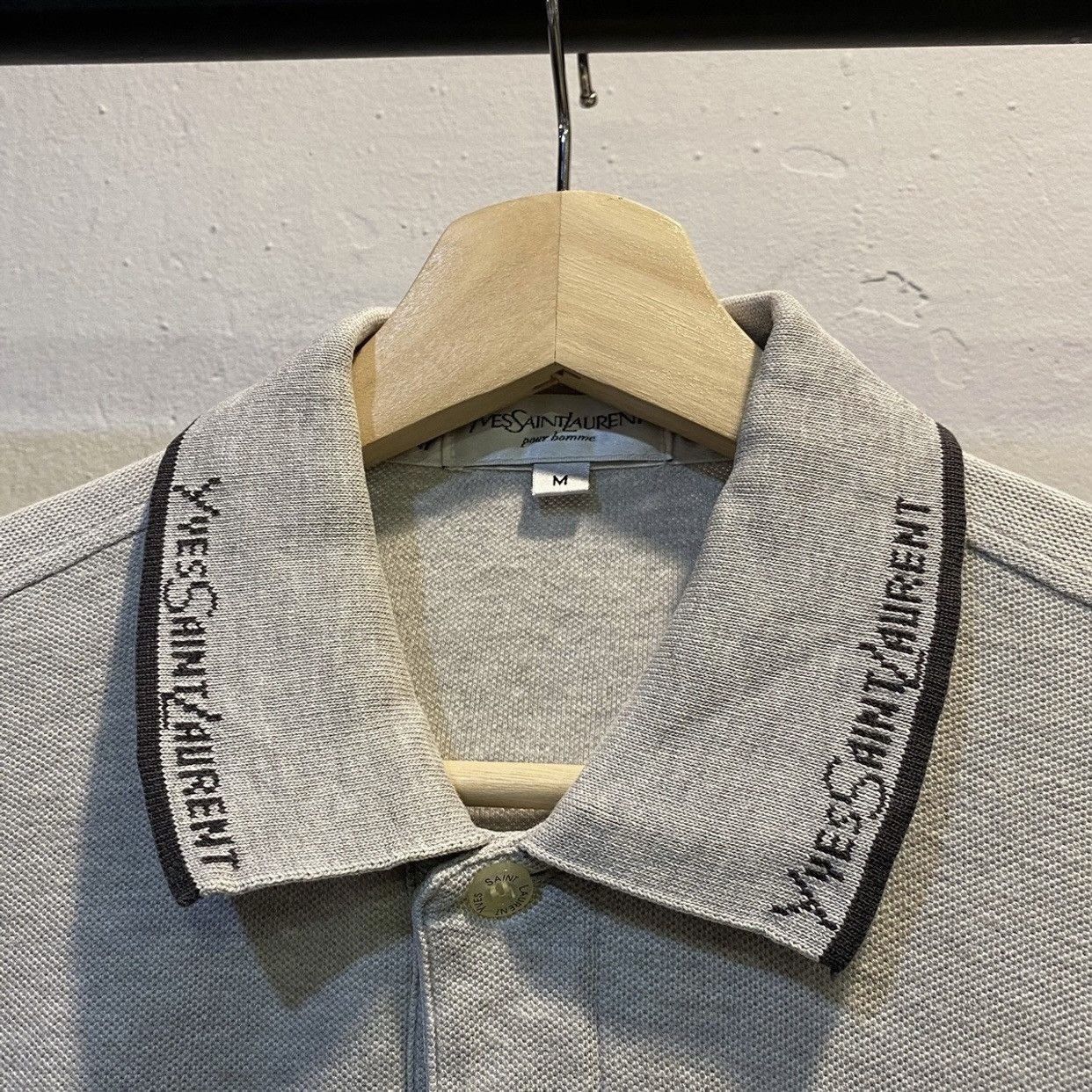 Yves Saint Laurent Vtg YSL Yves Saint Laurent Pour Homme Polo Tee Size US M / EU 48-50 / 2 - 6 Thumbnail
