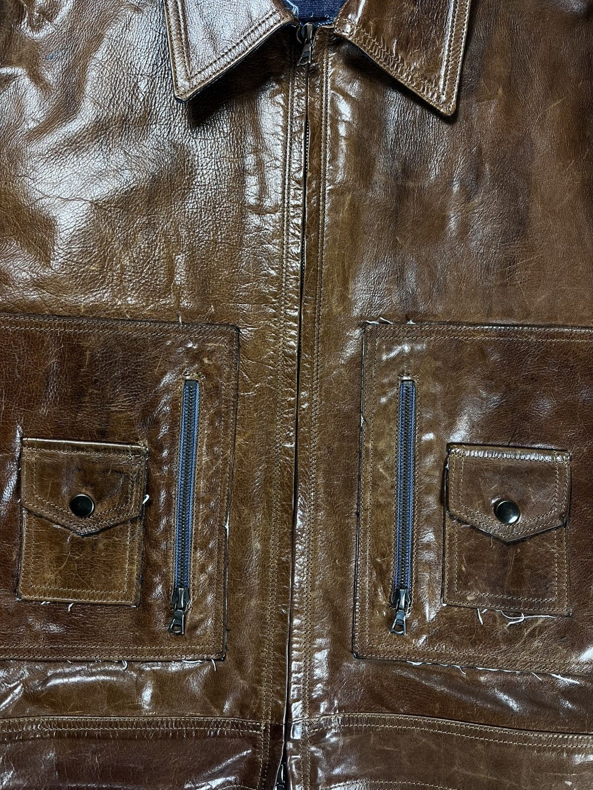Isaac Sellam Experience Isaac Sellam Experience - Distressed Brown Leather Jacket Size US L / EU 52-54 / 3 - 2 Thumbnail